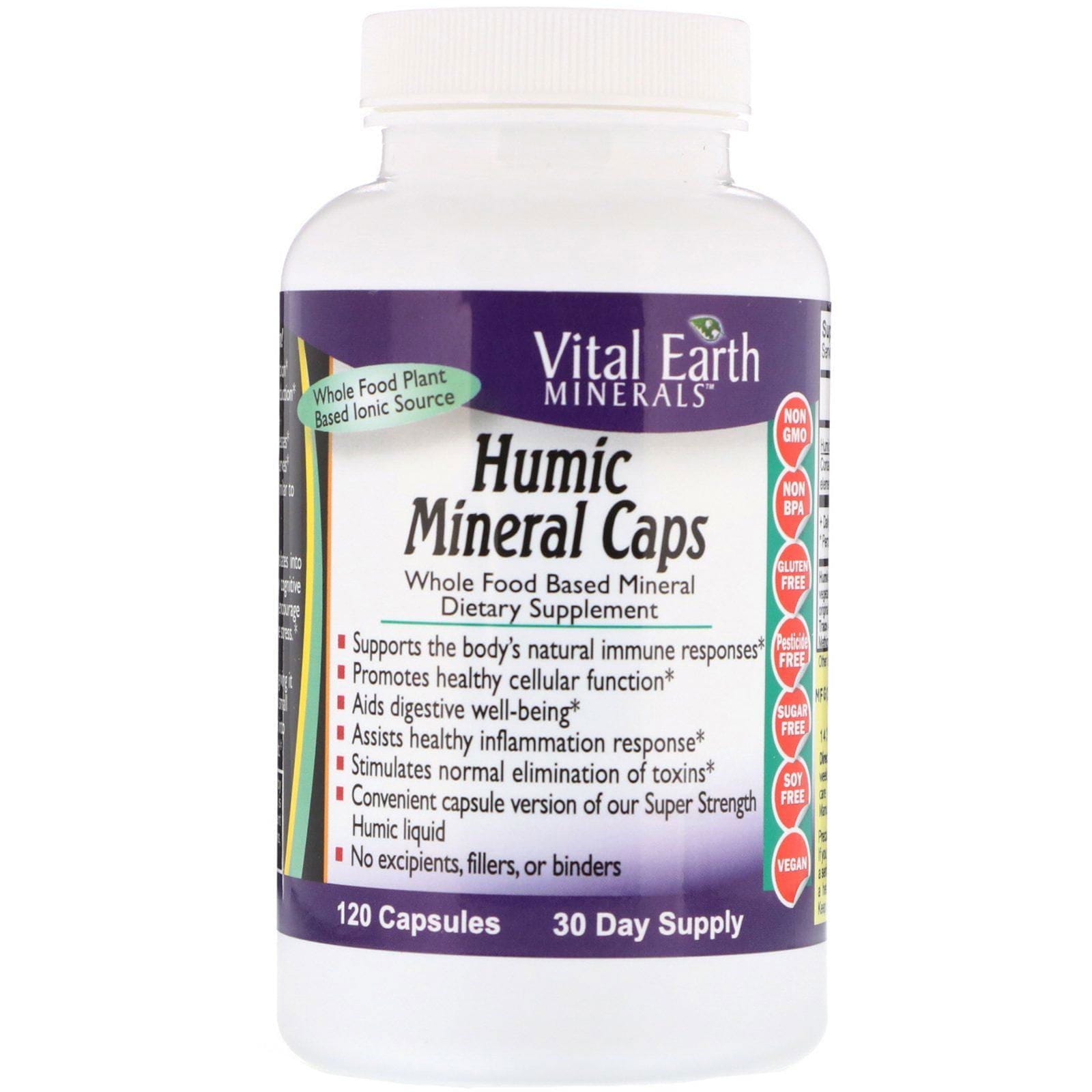 Vital Earth Minerals, Cápsulas de mineral húmico, 120 cápsulas