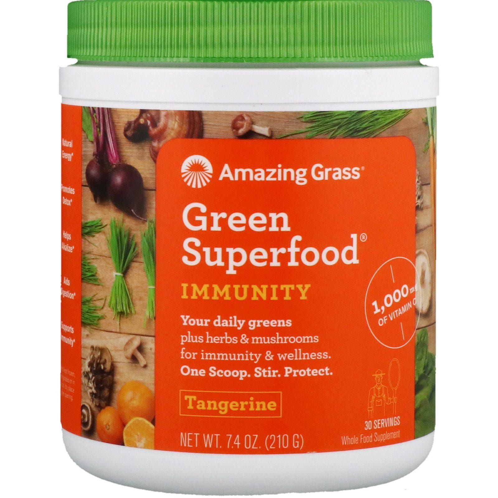 Amazing Grass, Superalimento verde, Inmunidad, Mandarina, 210 g