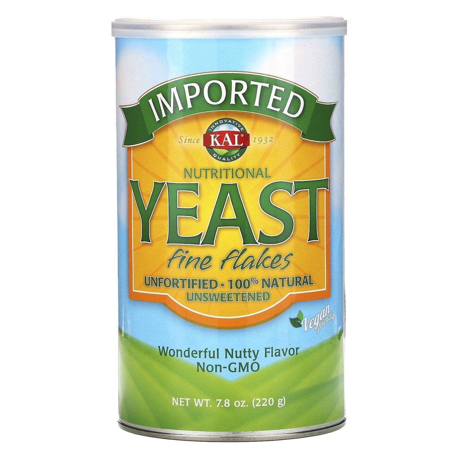 KAL, Importada, levadura nutricional, hojuelas finas, 7,8 oz (220 g)