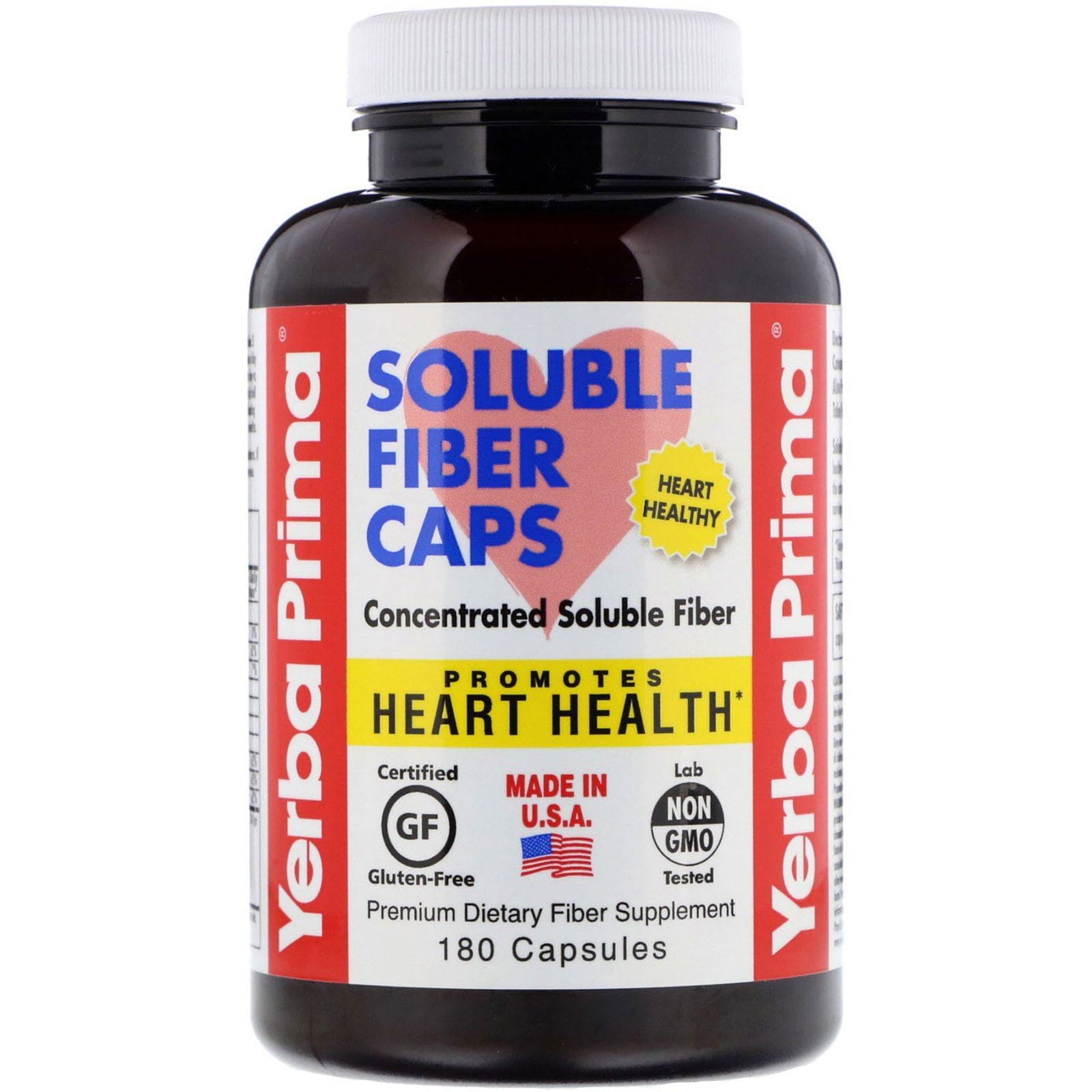 Yerba Prima, Cápsulas de fibra soluble, 625 mg, 180 cápsulas