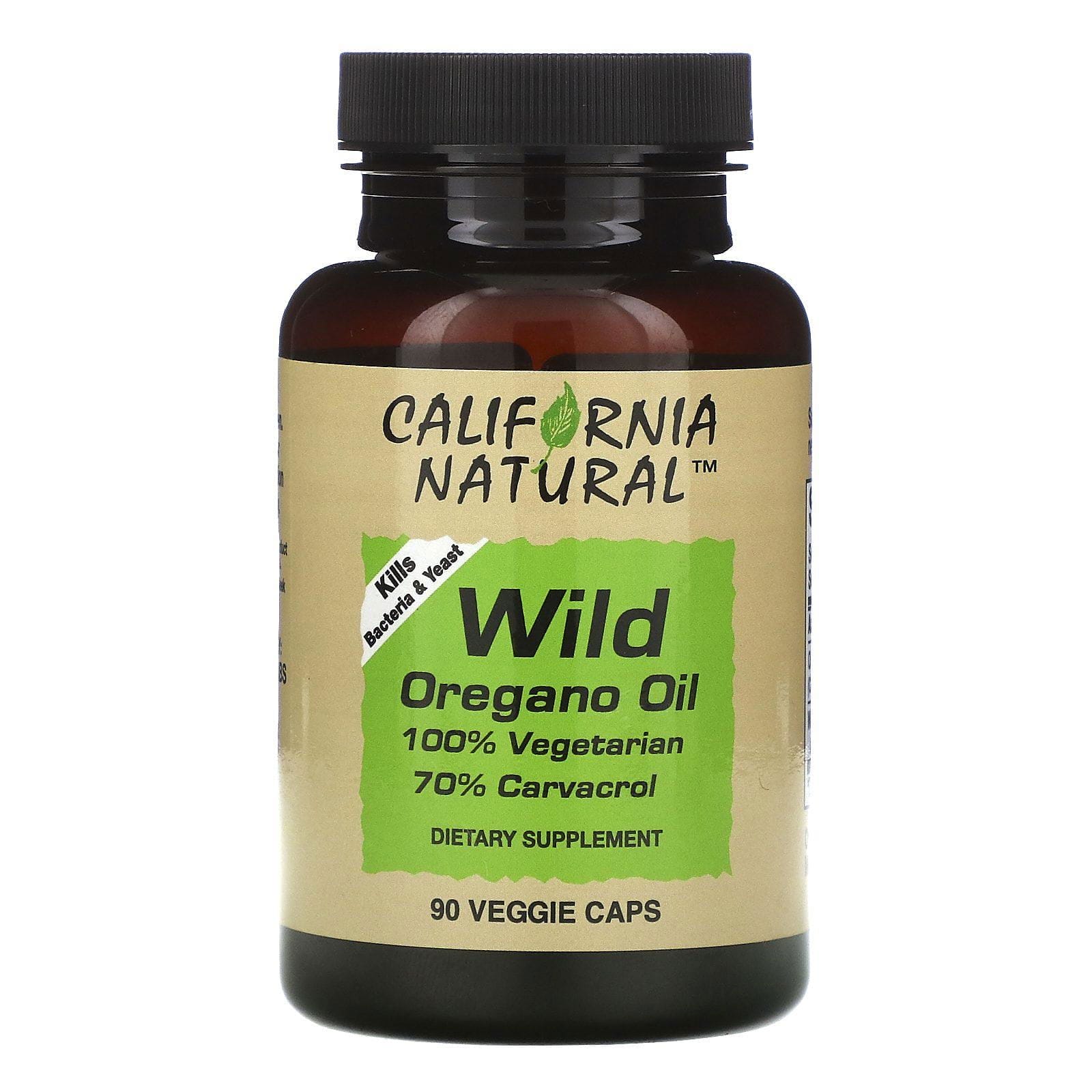 California Natural, Aceite de orégano silvestre, 90 cápsulas vegetales