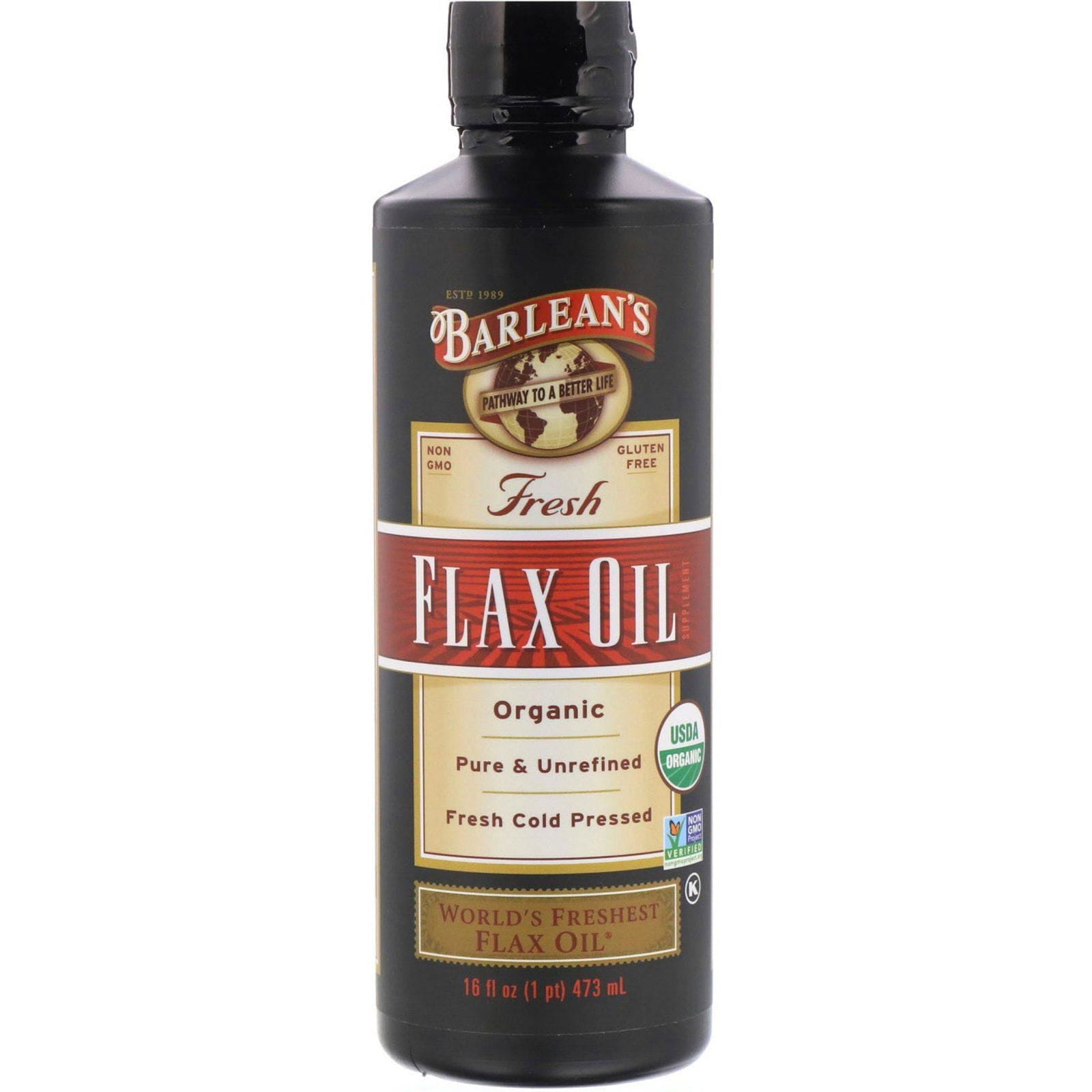 Barlean's, Aceite de lino orgánico fresco, 473 ml (16 oz)