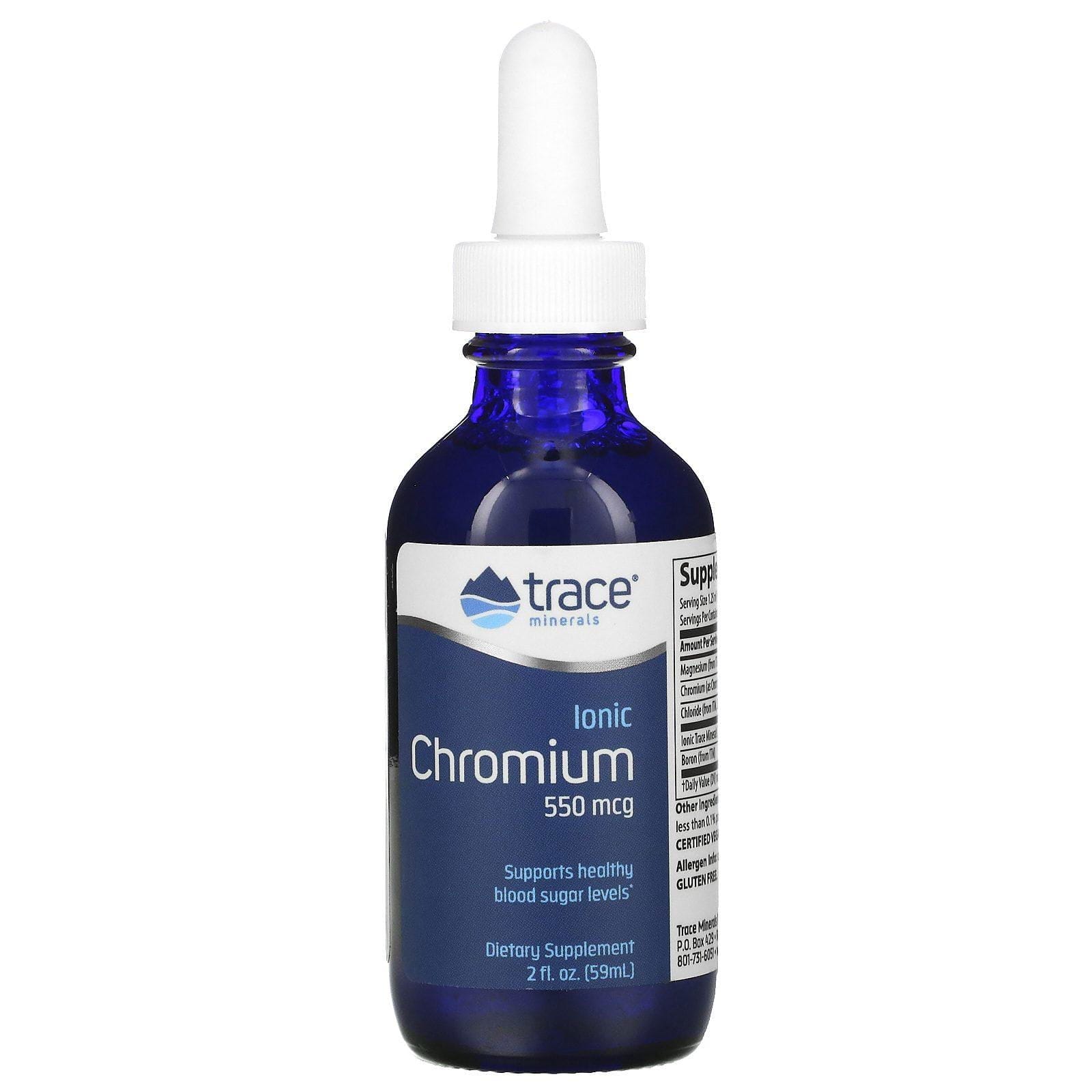 Trace Minerals Research, Cromo iónico, 550 mcg, 2 fl. Oz (59 ml)