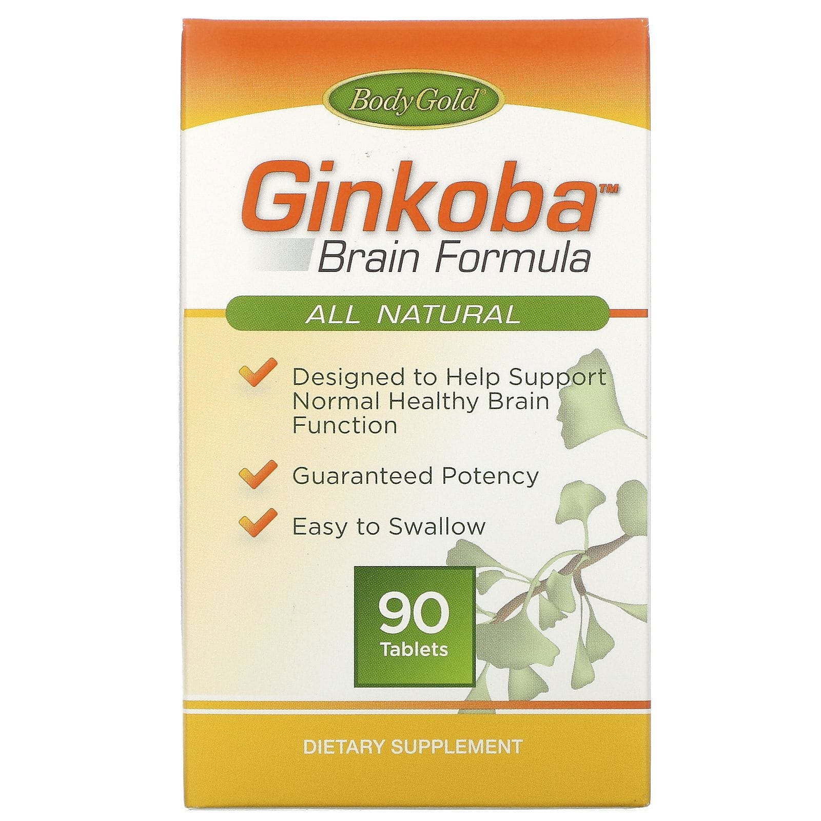 BodyGold, Ginkgo Biloba, 120 cápsulas vegetarianas