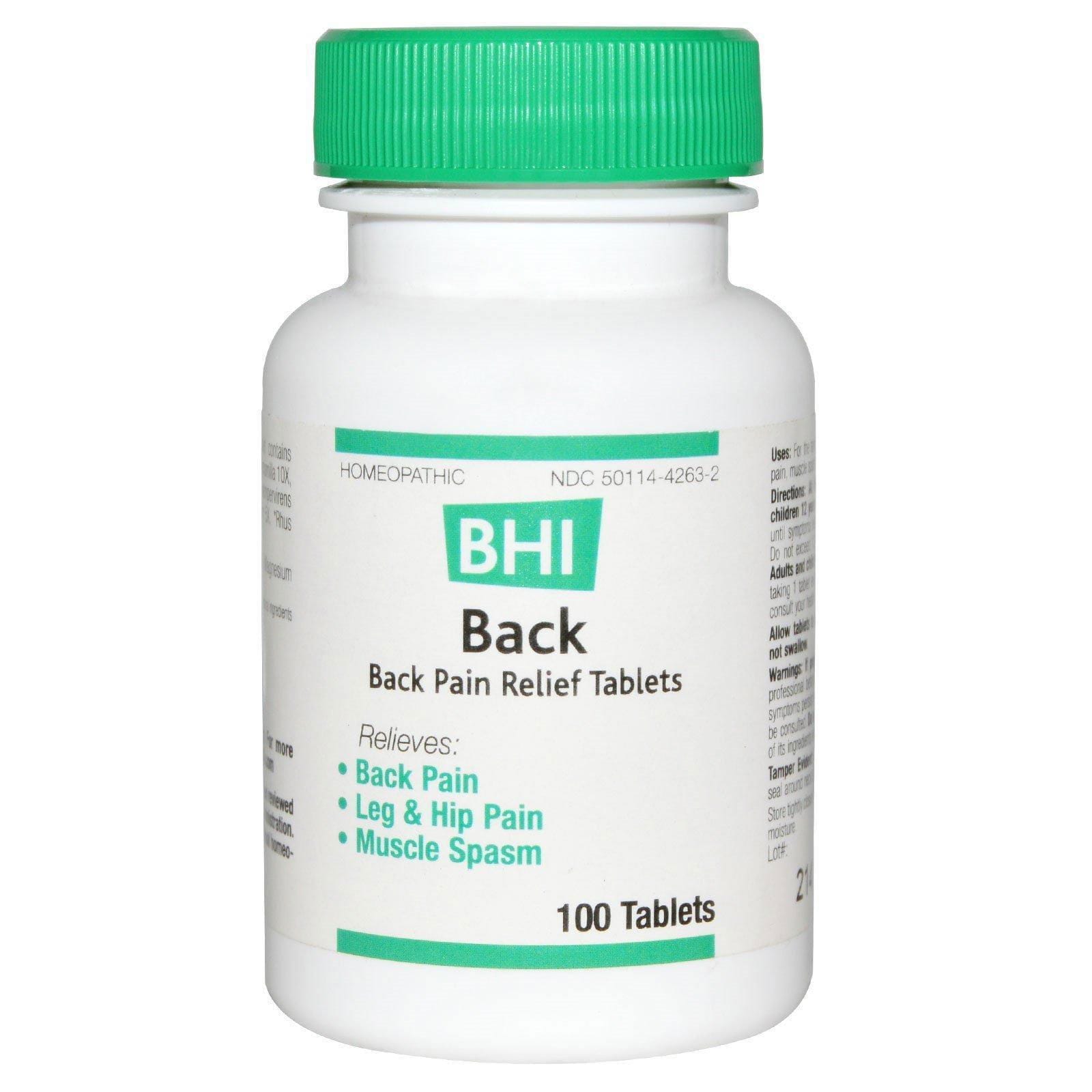 MediNatura, BHI, Back, alivia el dolor, 100 comprimidos