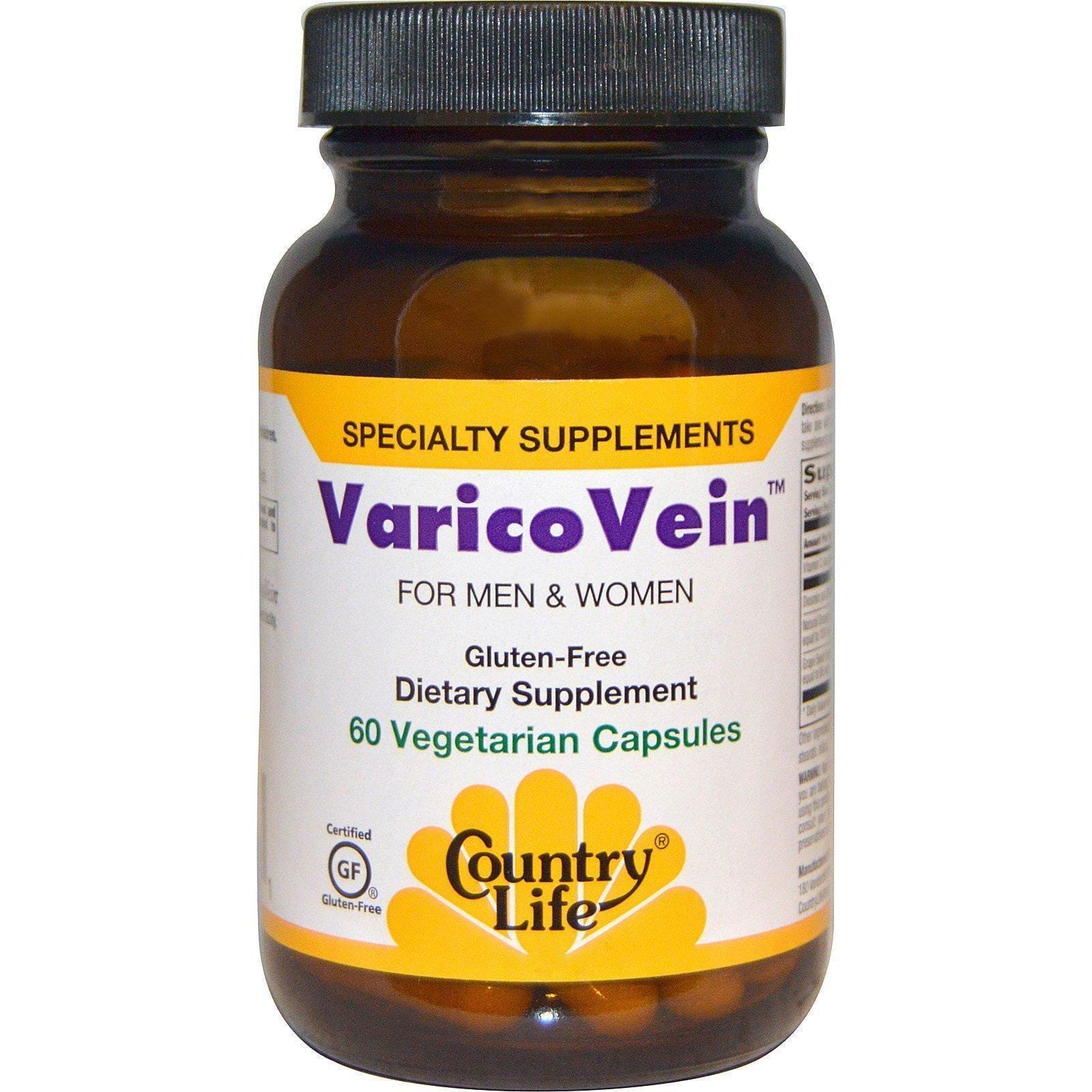 Country Life, VaricoVein, para hombres y mujeres, 60 cápsulas vegetarianas