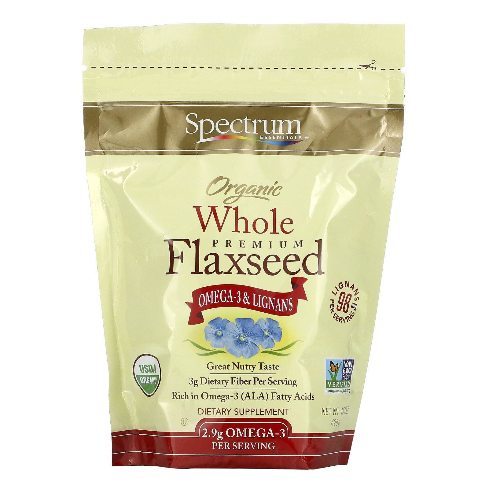 Spectrum Essentials, Semilla de Lino Superior Integral Orgánica, 15 oz (425 g)