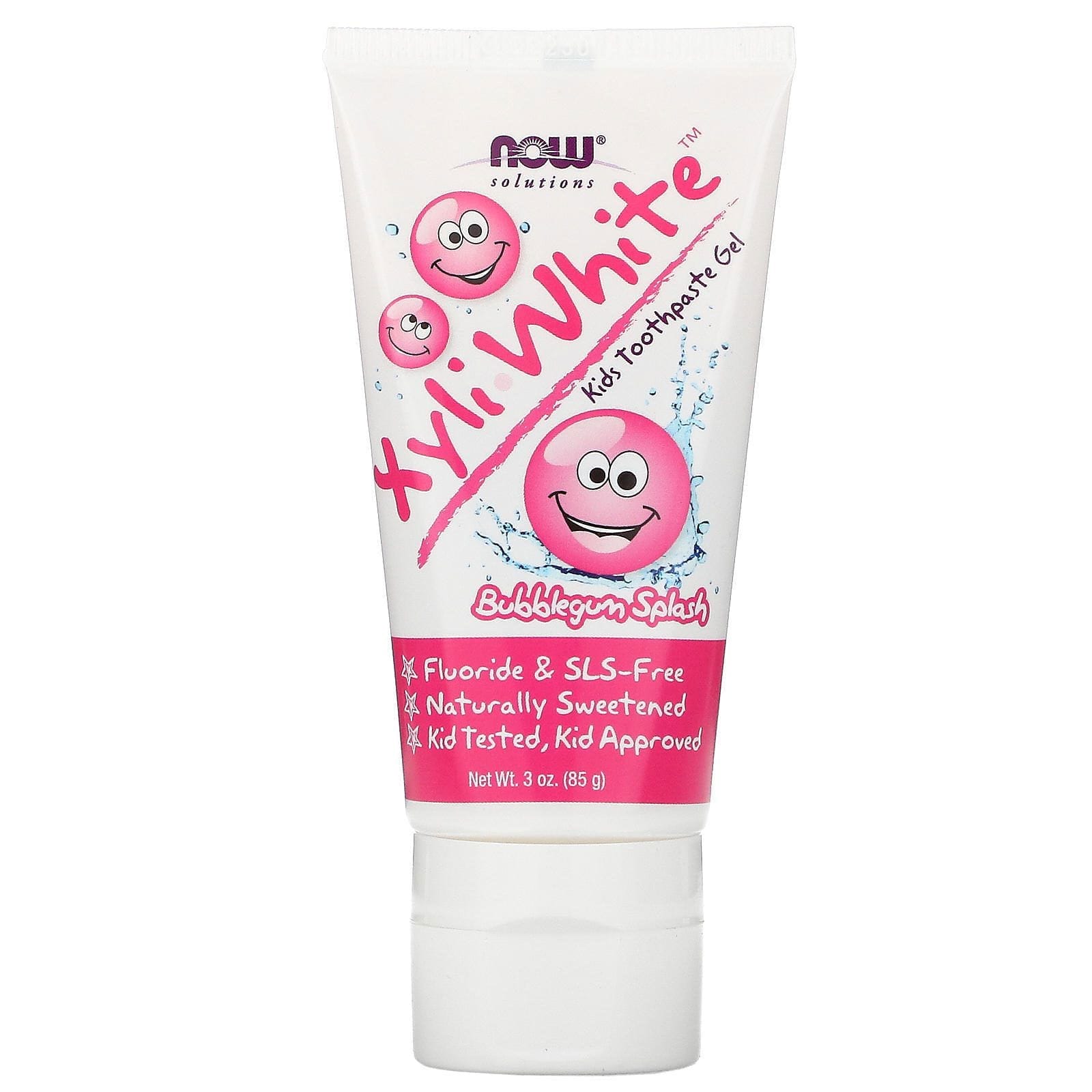 Now Foods, Solutions, Xyli White, Pasta dental en gel para niños, Sabor a goma de mascar, 85 g (3 oz)