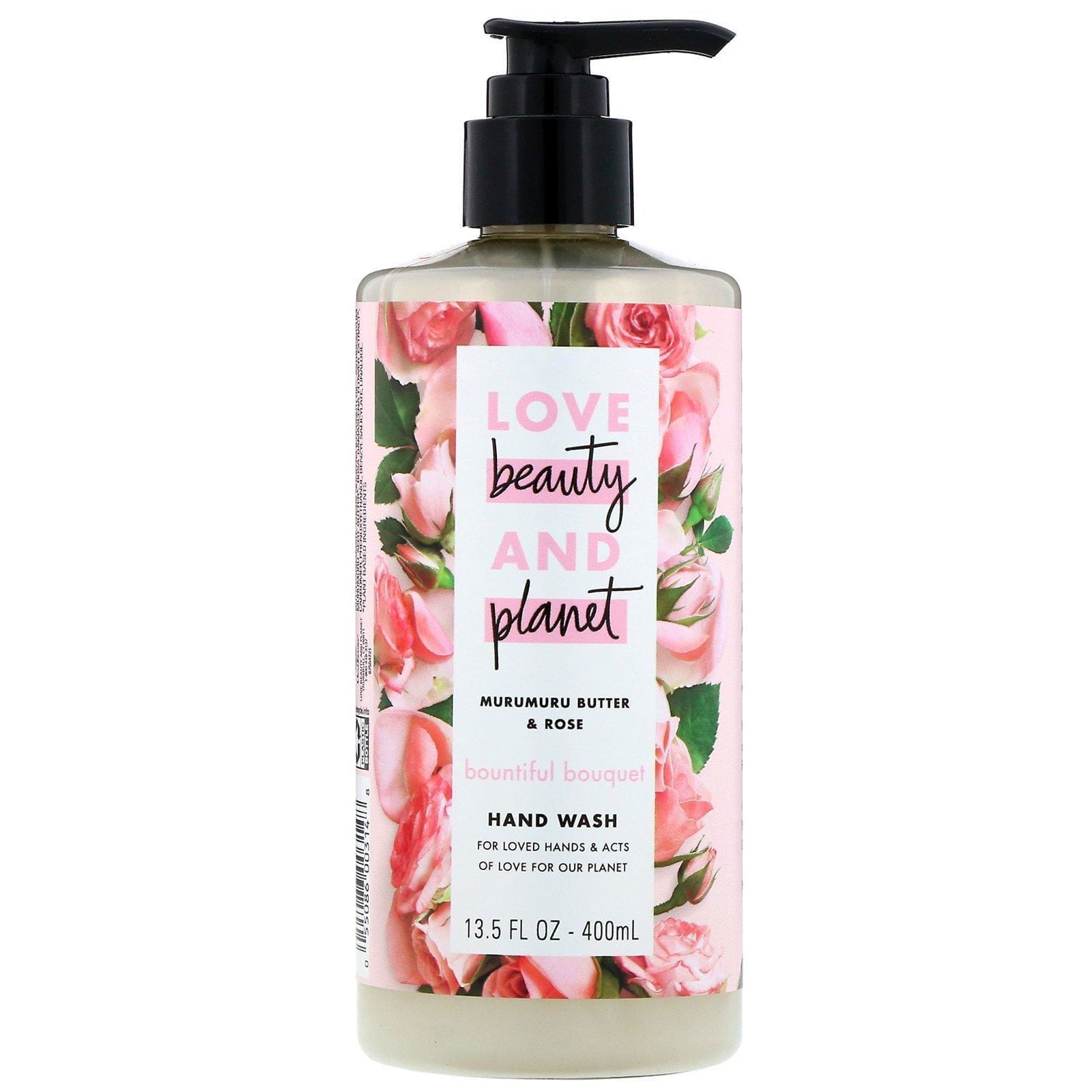 Love Beauty and Planet, Bountiful Bouquet, Jabón líquido para las manos, Manteca de murumuru y rosas, 400 ml (13,5 oz. líq.)