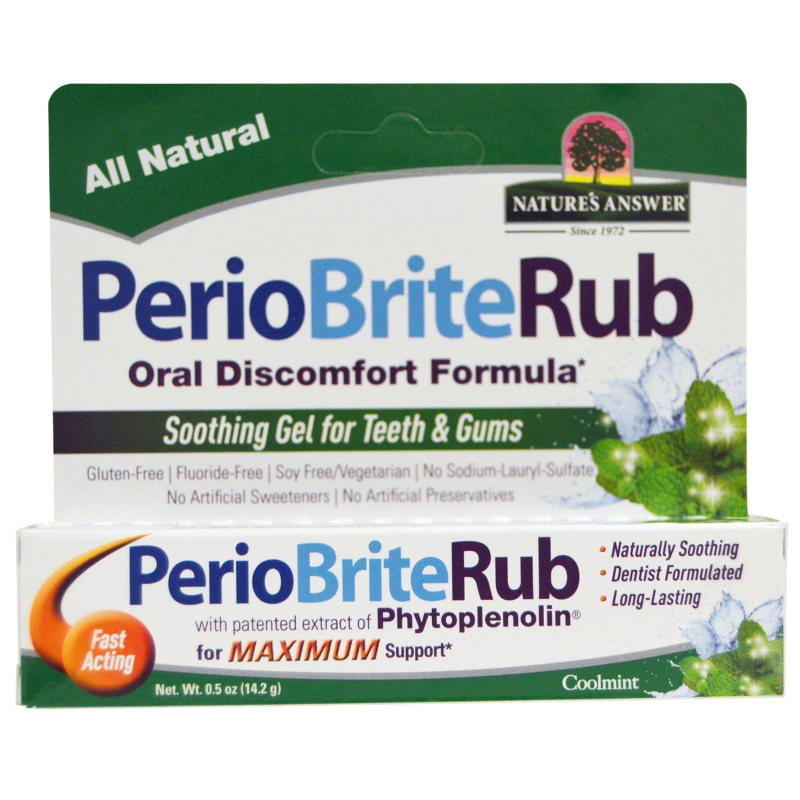 Nature's Answer, PerioBriteRub, Gel aliviante para Encías y Dientes, Menta Fresca, 0.5 oz (14.2 g)