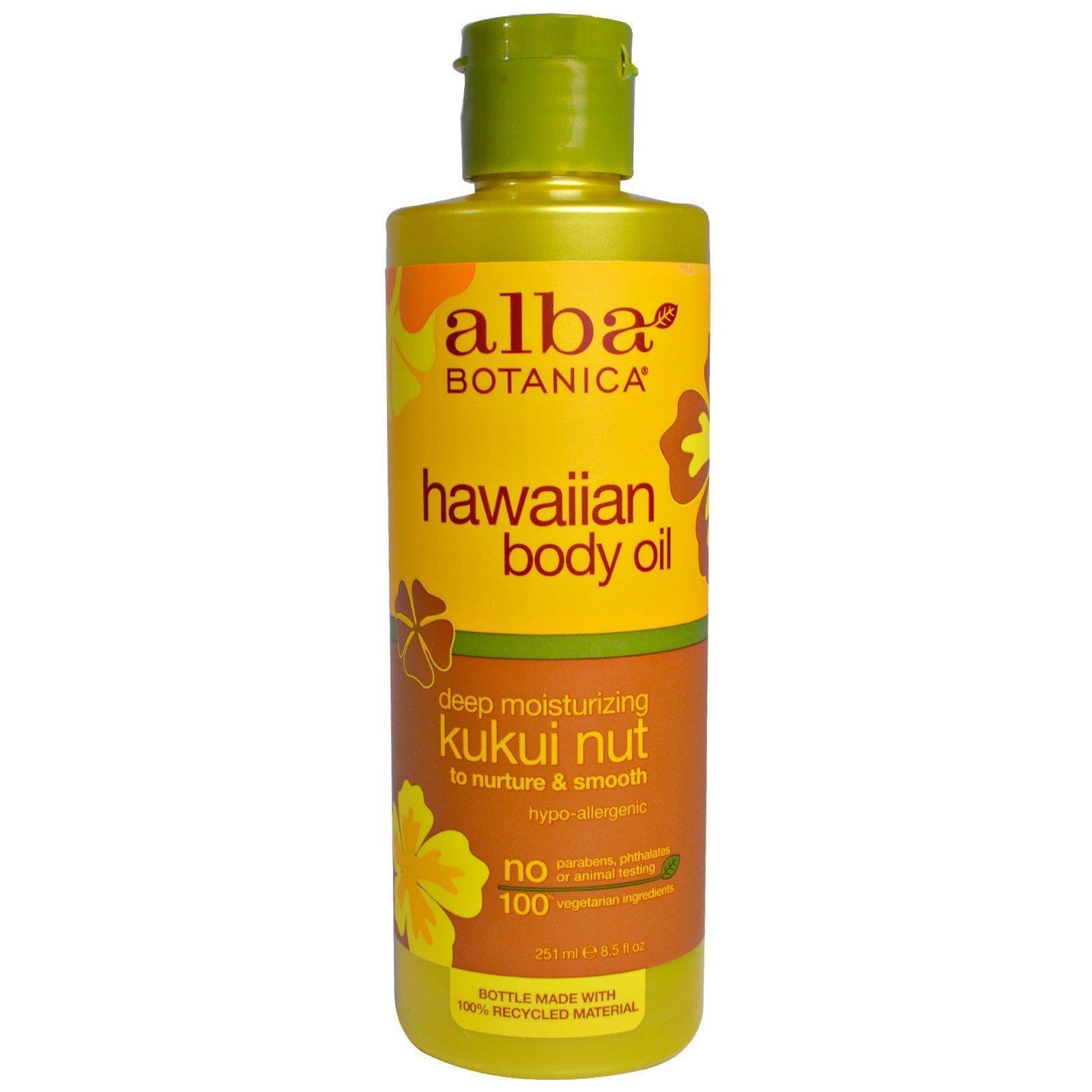 Alba Botanica, Aceite corporal hawaiano, nuez de kukui 8.5 fl oz (251 ml)