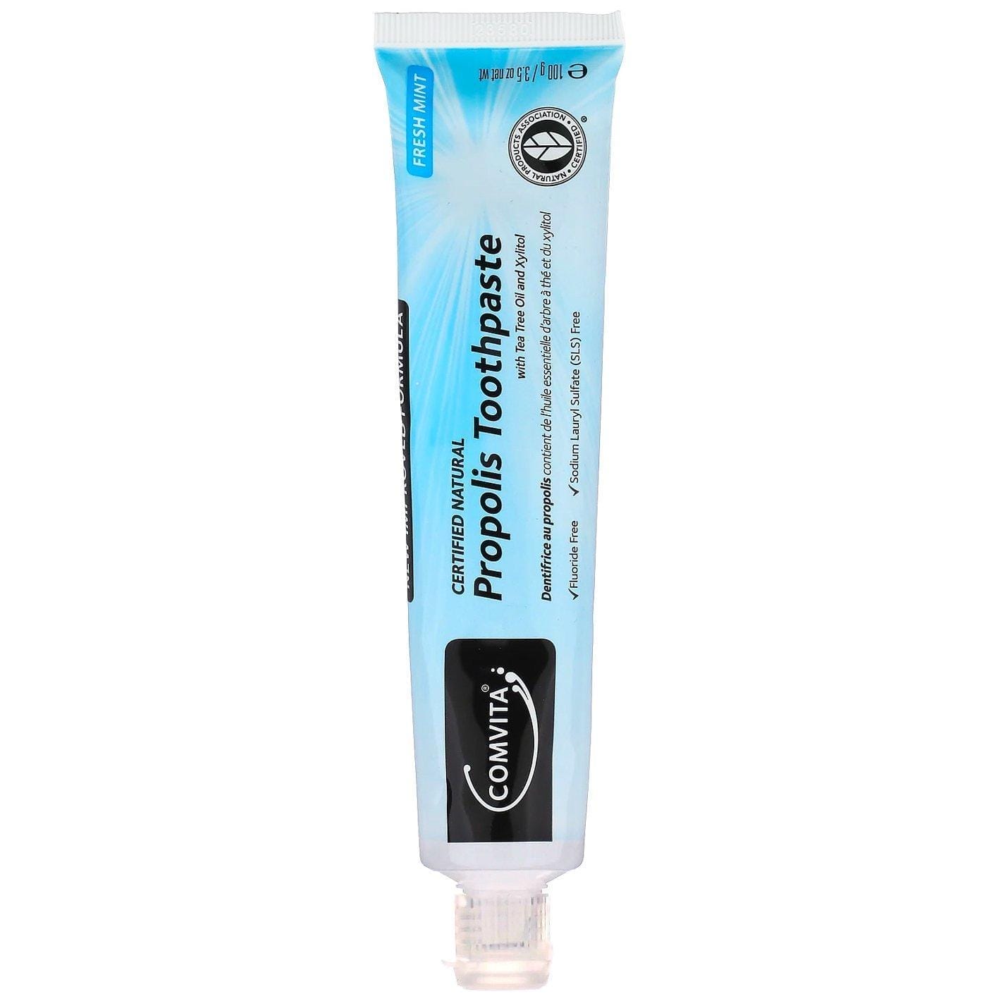 Comvita, Certified Natural Propolis Toothpaste with Tea Tree Oil and Xylitol, Fluoride Free, Fresh Mint, 3.5 oz (100 g)