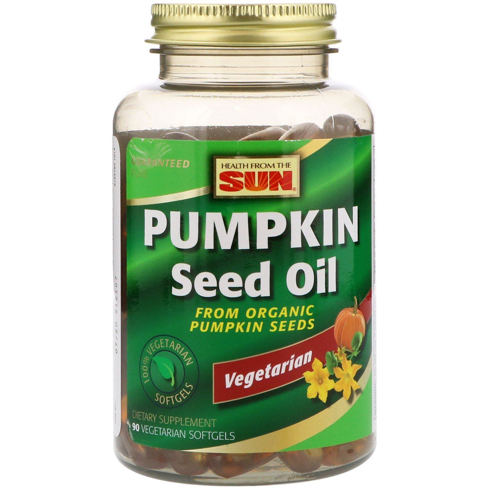 Health From The Sun, Aceite de semillas de calabaza, 90 geles blandos vegetarianos