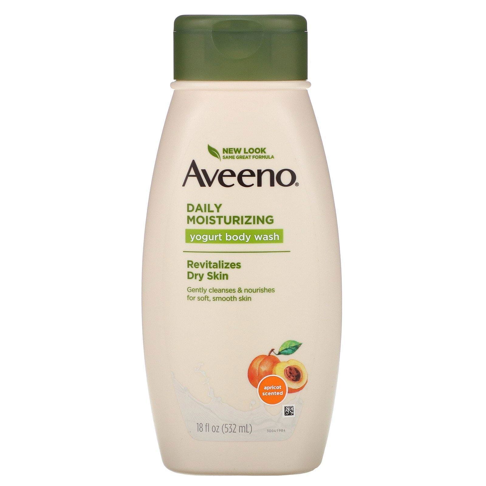 Aveeno, Activos naturales, Limpiador corporal hidratante diario de yogur, albaricoque y miel, 18 fl. Oz (532 ml)