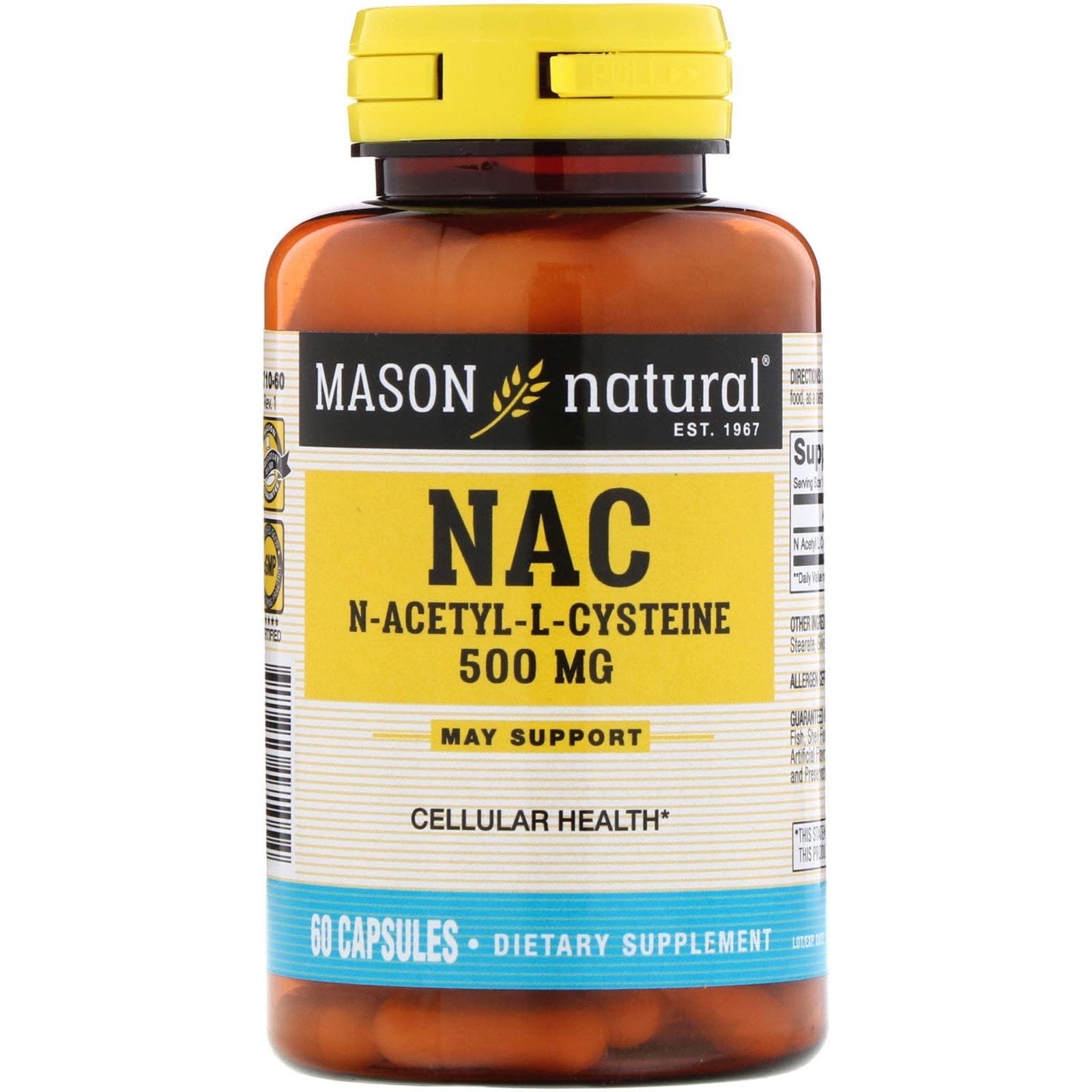Mason Natural, N-acetil-L-cisteína NAC, 60 cápsulas