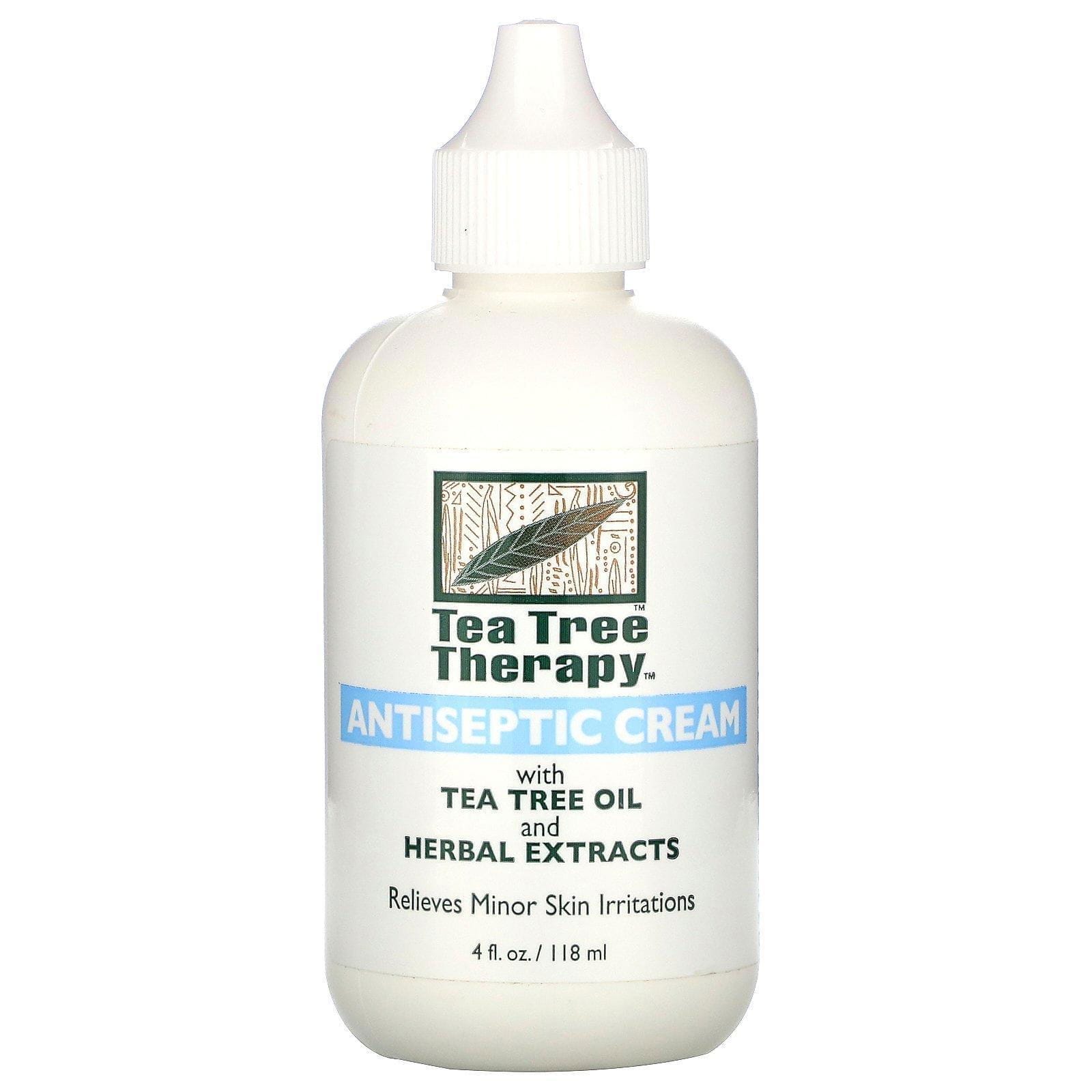 Tea Tree Therapy, Crema Antiséptica, con Aceite de Planta del Té y Extractos Herbales, 4 fl oz (118 ml)