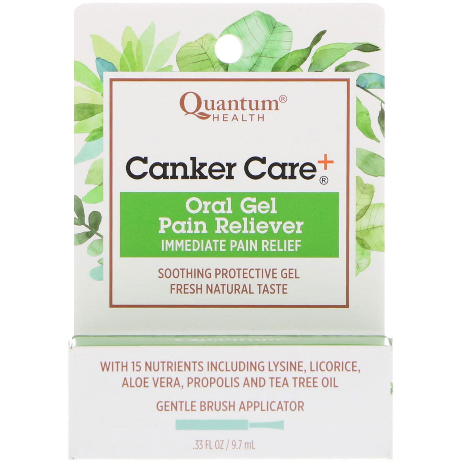 Quantum Health, Canker Care+, analgésico oral en gel, 0.33 fl oz (9.7 ml)