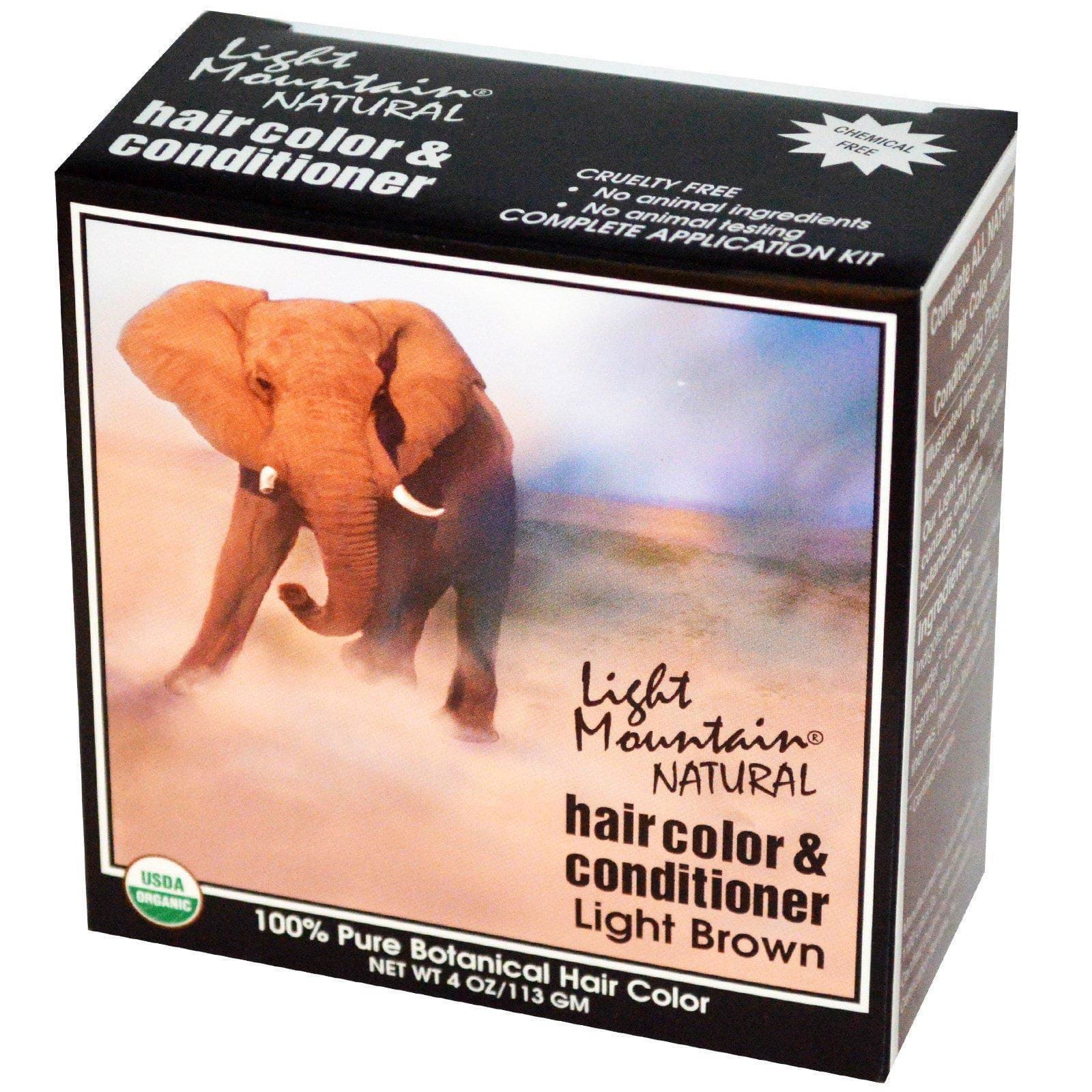 Light Mountain, Tintura y acondicionador natural para el cabello, Castaño claro, 4 oz (113 g)