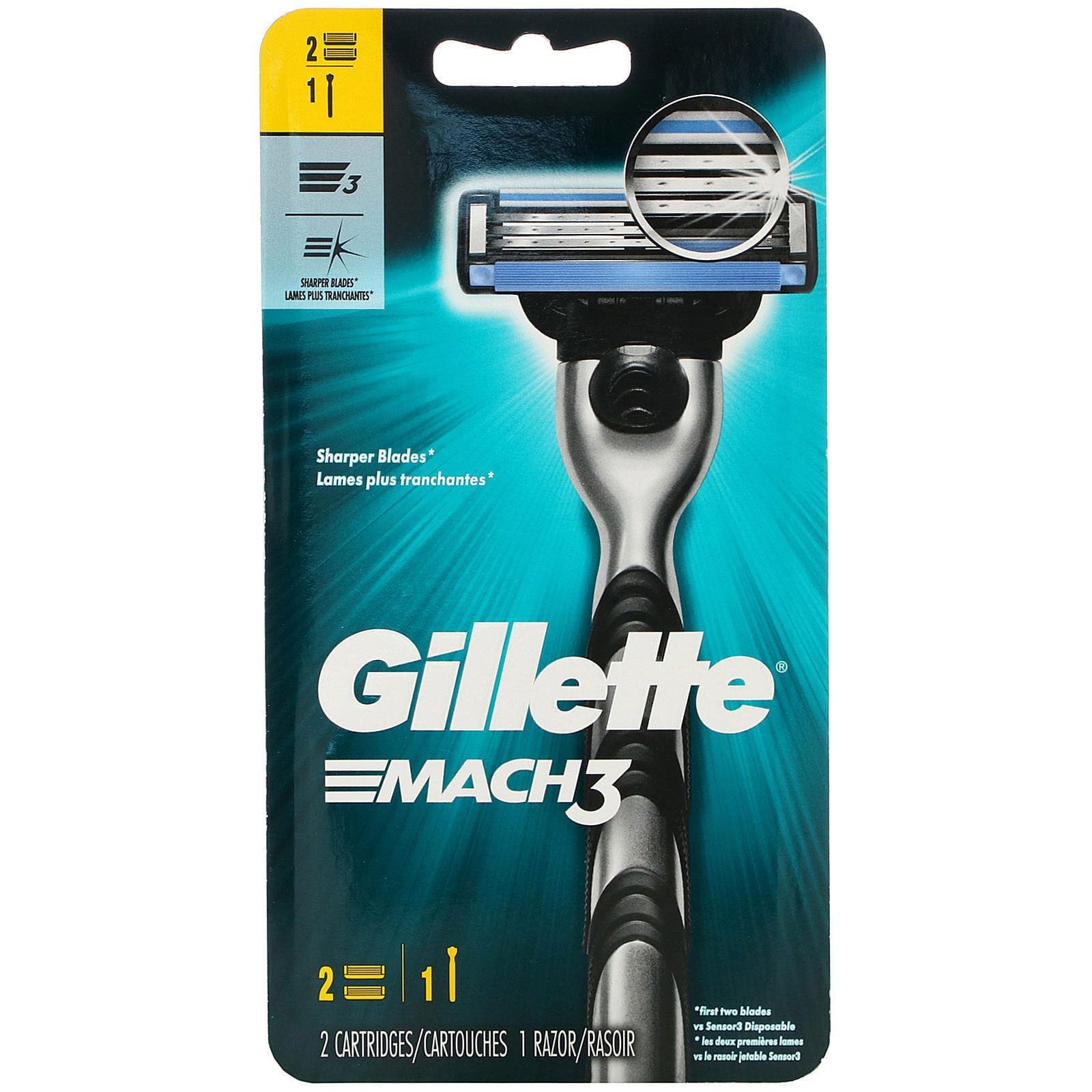 Gillette, Afeitadora Mach3, 1 afeitadora y 2 cartuchos