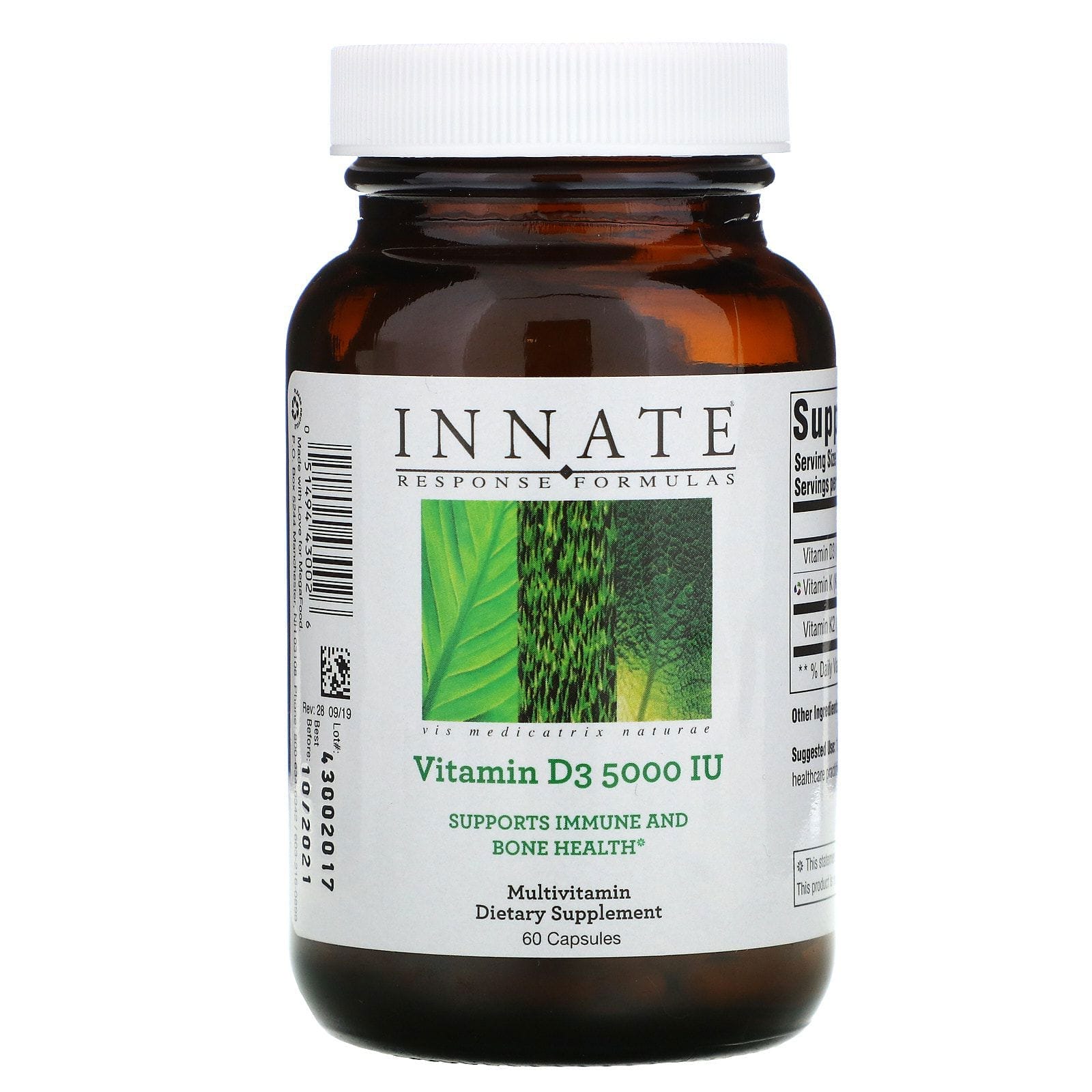 Innate Response Formulas, Vitamina D3, 5000 UI, 60 cápsulas