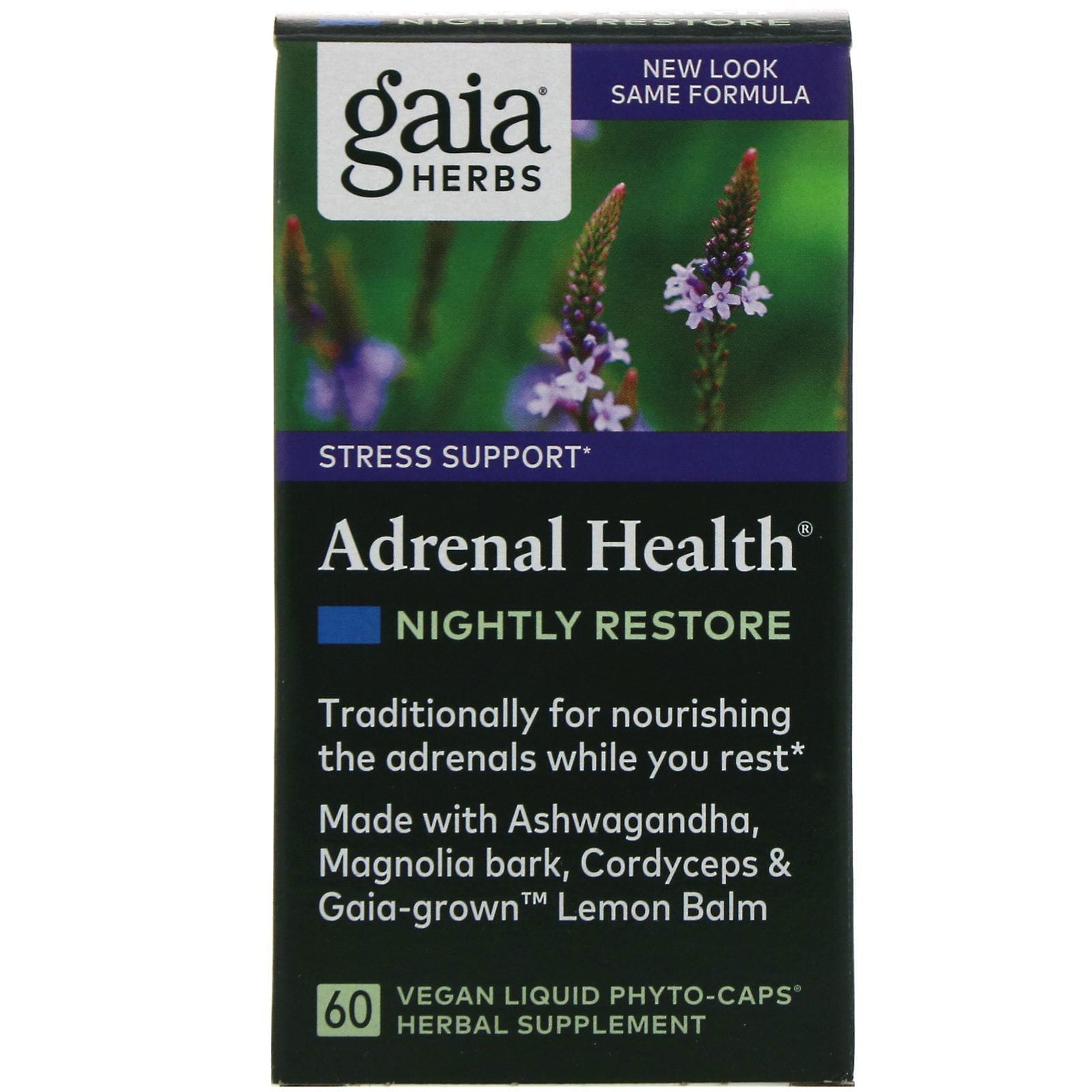 Gaia Herbs, Salud Adrenal, Reparación Nocturna, 60 Fito-Cápsulas Líquidas Veganas