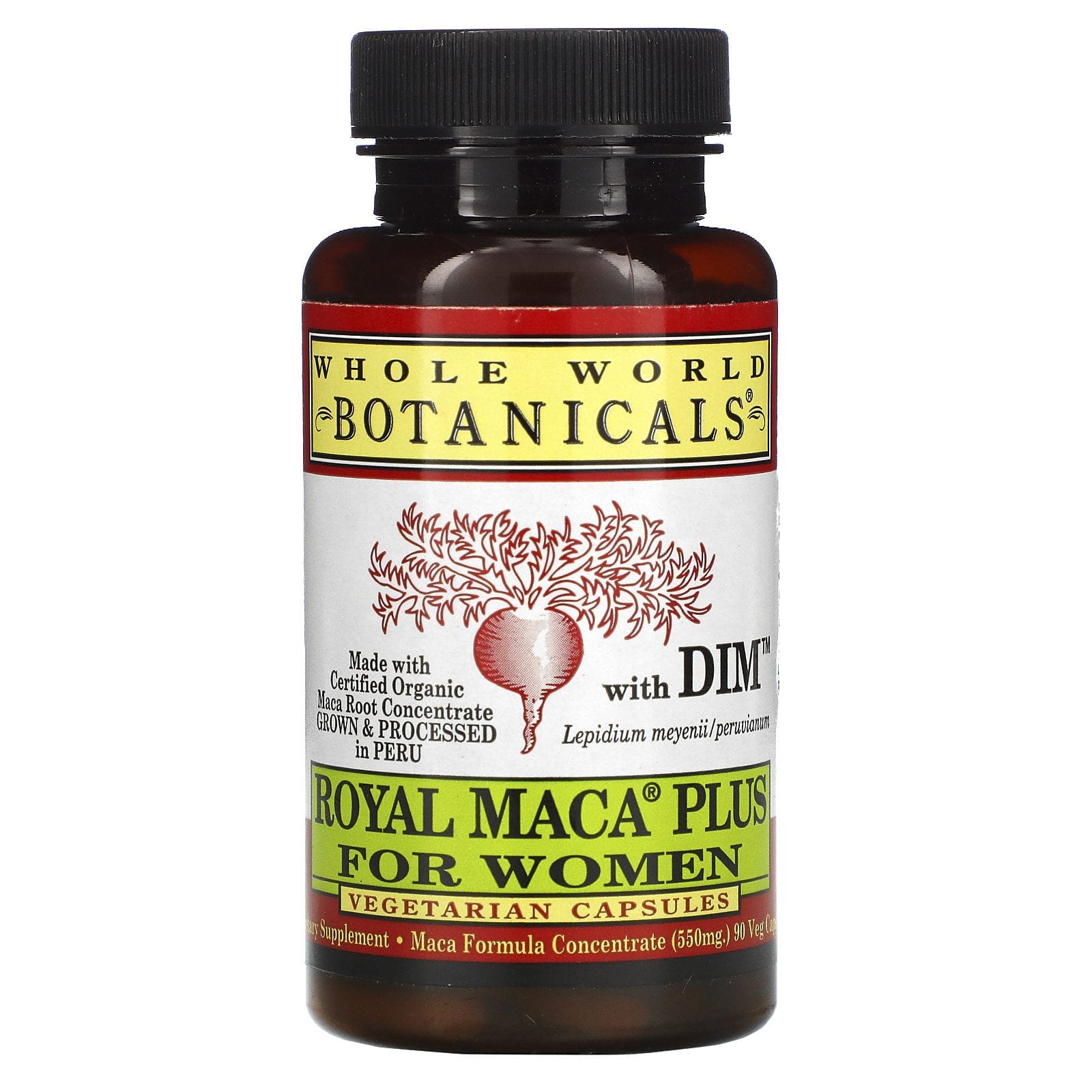 Whole World Botanicals, Royal Maca Plus para Mujeres, 500 mg, 90 Cápsulas Vegetarianas