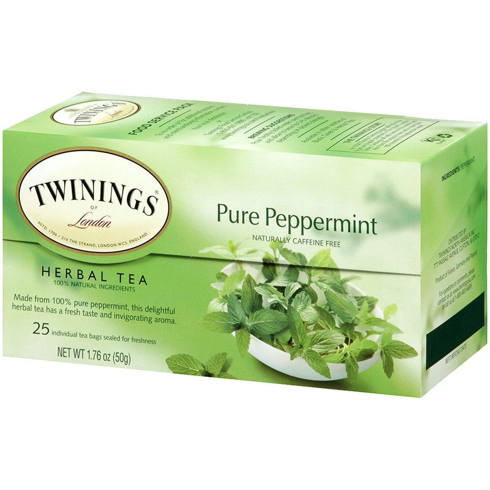 Twinings, Té de hierbas, Menta pura, Sin cafeína, 25 Saquitos de té, 50 g (1,76 oz)