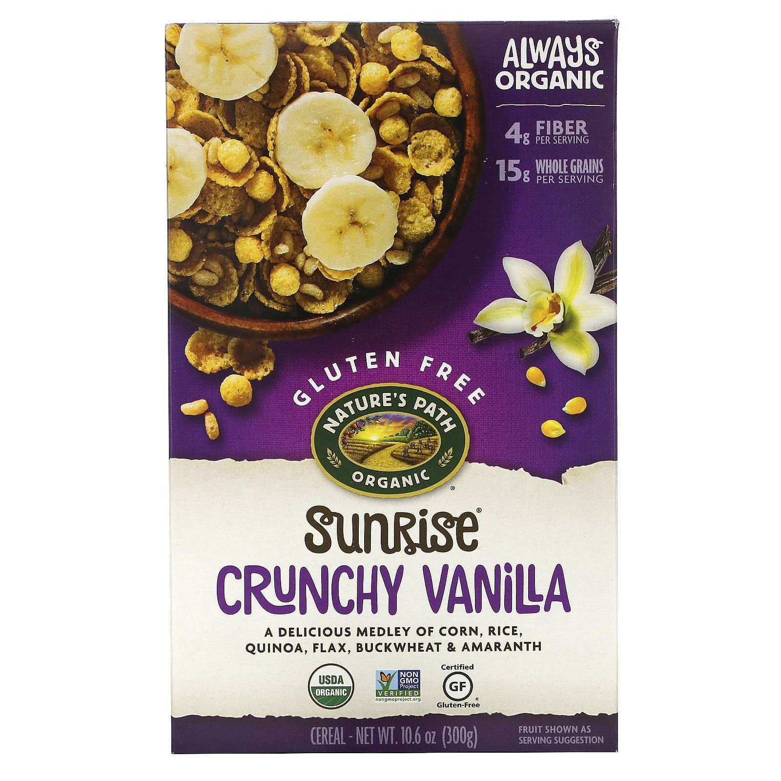 Nature's Path, Cereal Orgánico Libre de Gluten, Amanecer Vainilla Crujiente, 10.6 oz (300 g)