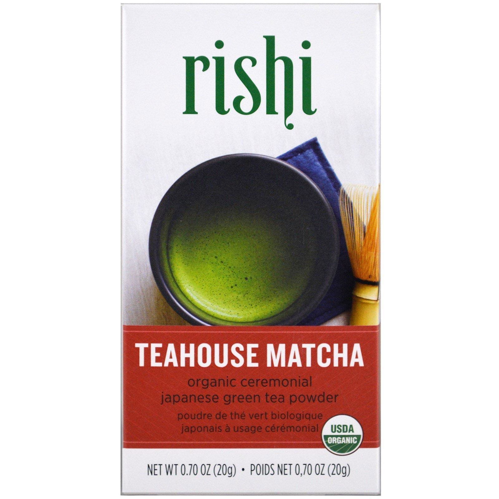 Rishi Tea, Teahouse Matcha, polvo de té verde japonés orgánico para ceremonias, 0.70 oz (20 g)