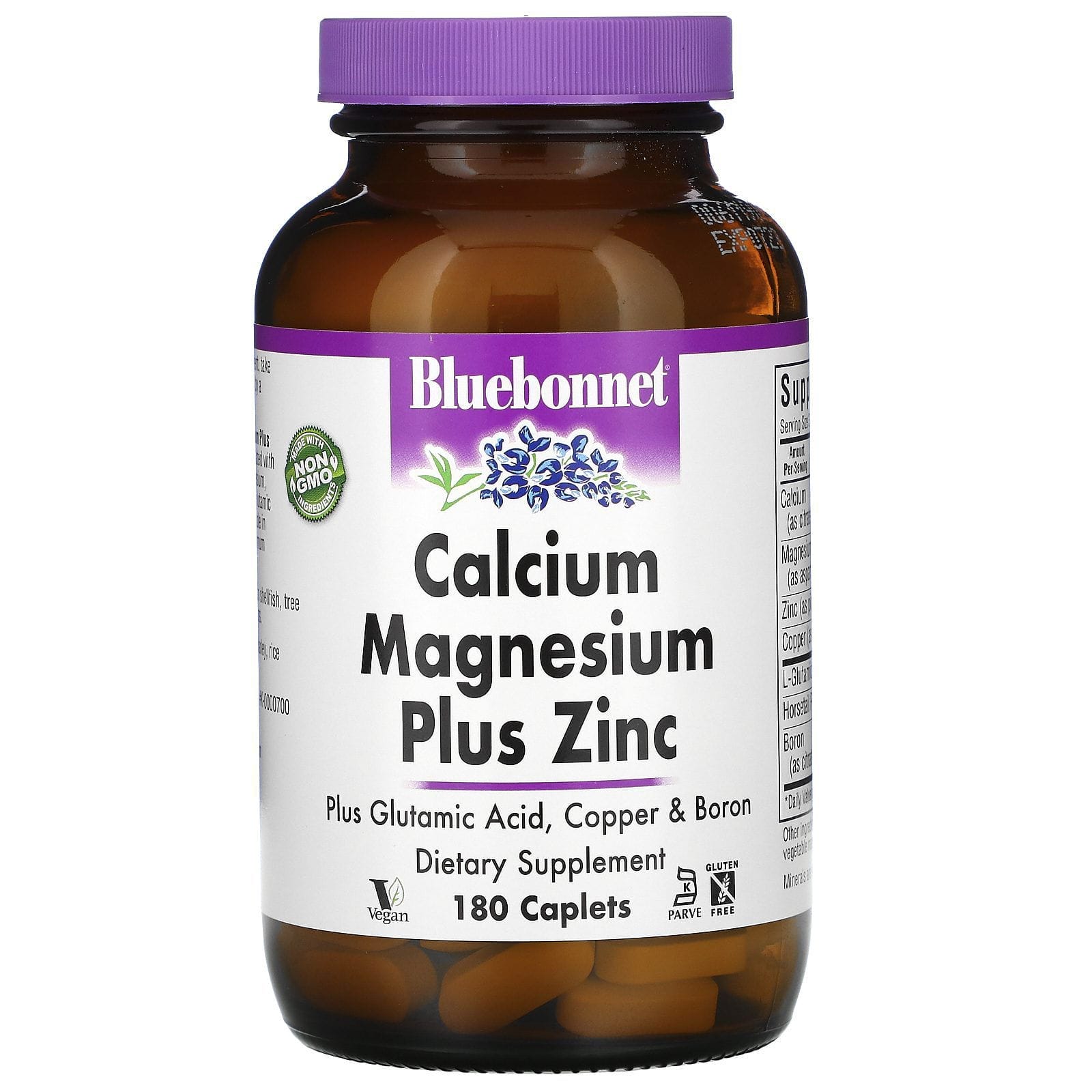 Bluebonnet Nutrition, Calcio, Magnesio y Zinc, 180 Caplets