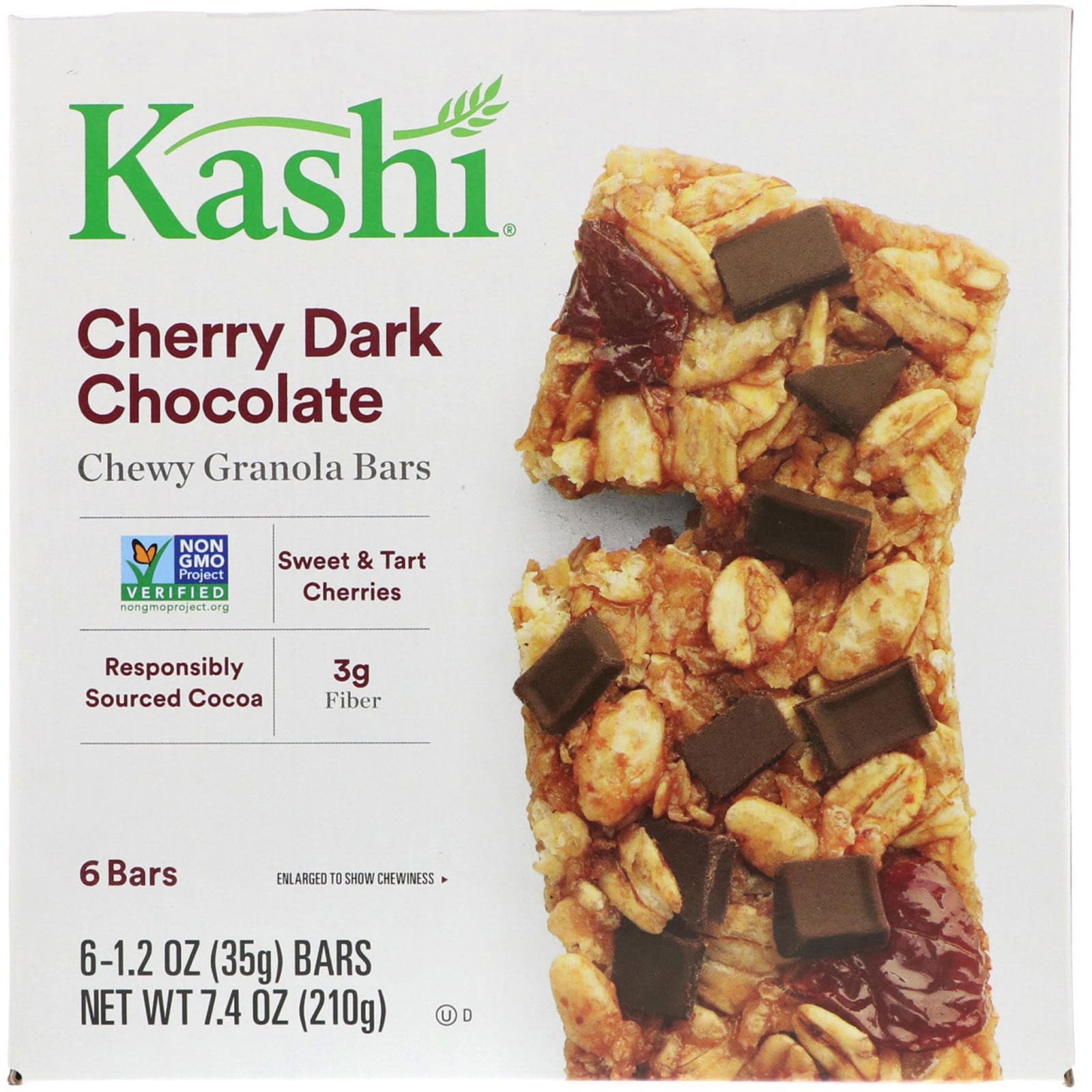 Kashi, Barras de Granola, Cereza y Chocolate Amargo, 6-2 Barras, 1.2 oz (35 g)