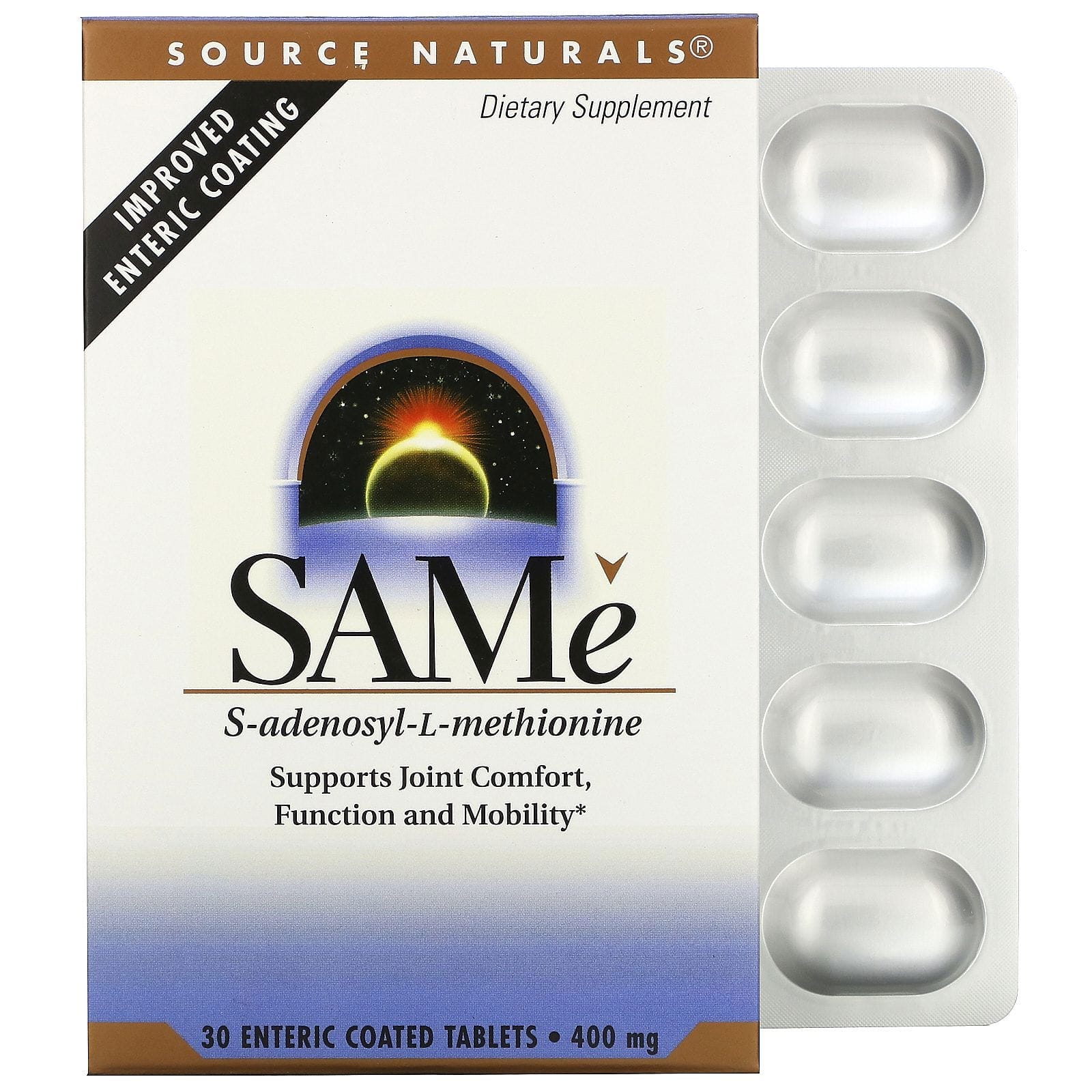 Source Naturals, SAMe, 400 mg, 30 Enteric Coated Tablets