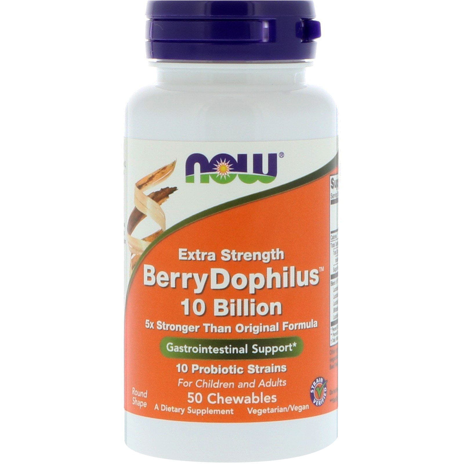 Now Foods, Fuerza adicional, BerryDophilus, 50 masticables