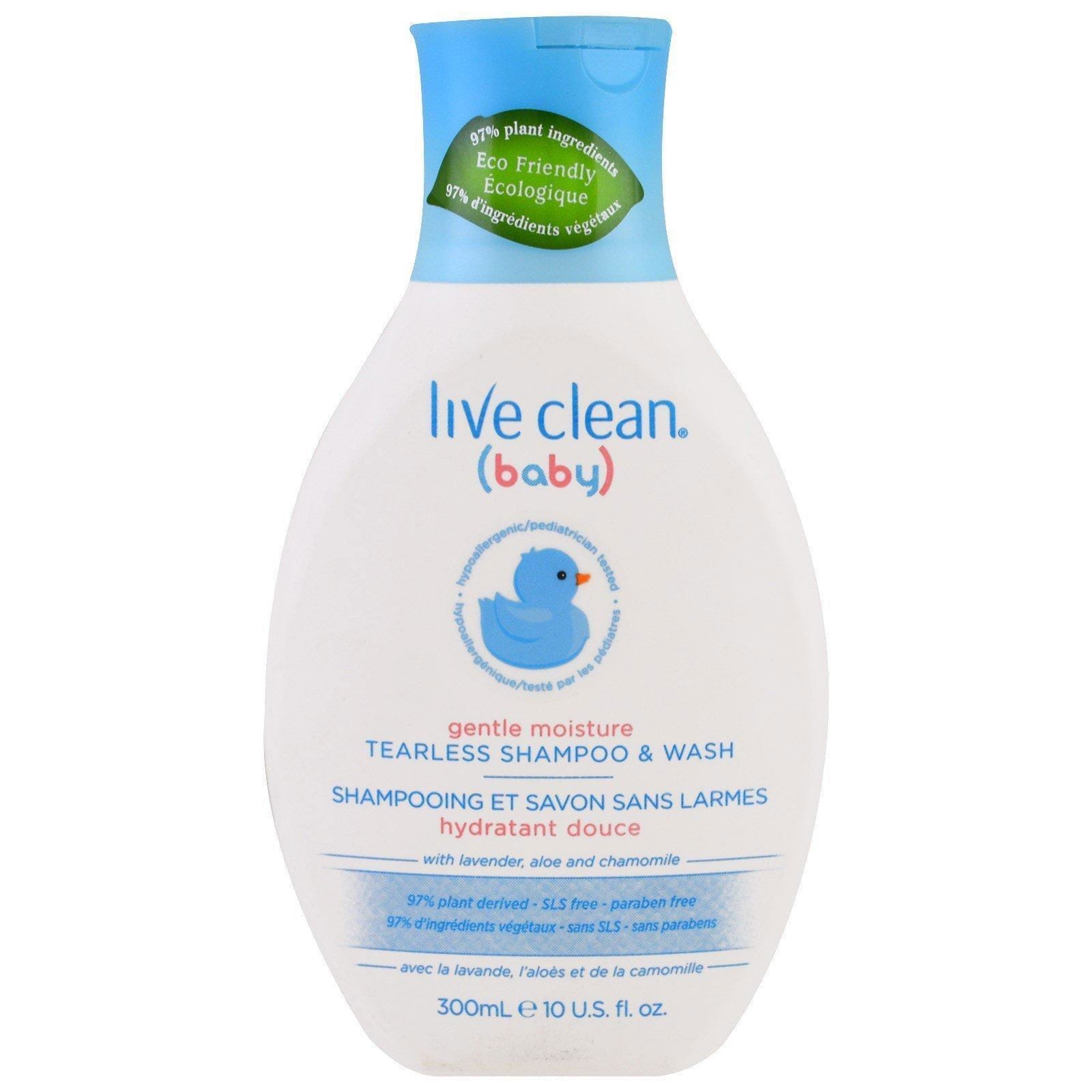 Live Clean, Bebé, humedad ligera, gel de baño y champú que no produce lágrimas, 10 fl oz (300 ml)