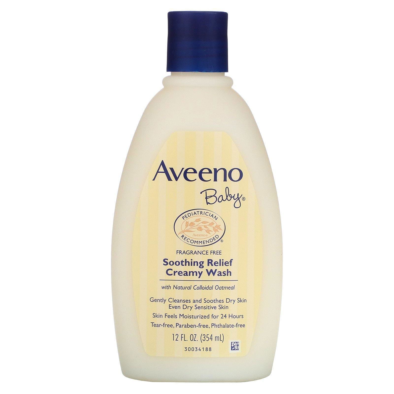 Aveeno, Loción cremosa suavizante y relajante para bebé, sin fragancia de 354 ml