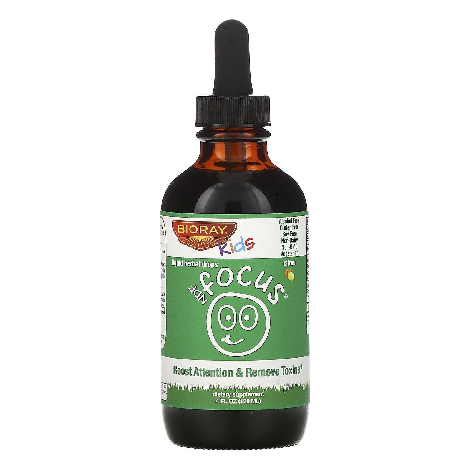Bioray, Niños, NDF Focus, Suplemento alimentario, Cítrico, 120 ml (4 oz. líq.)