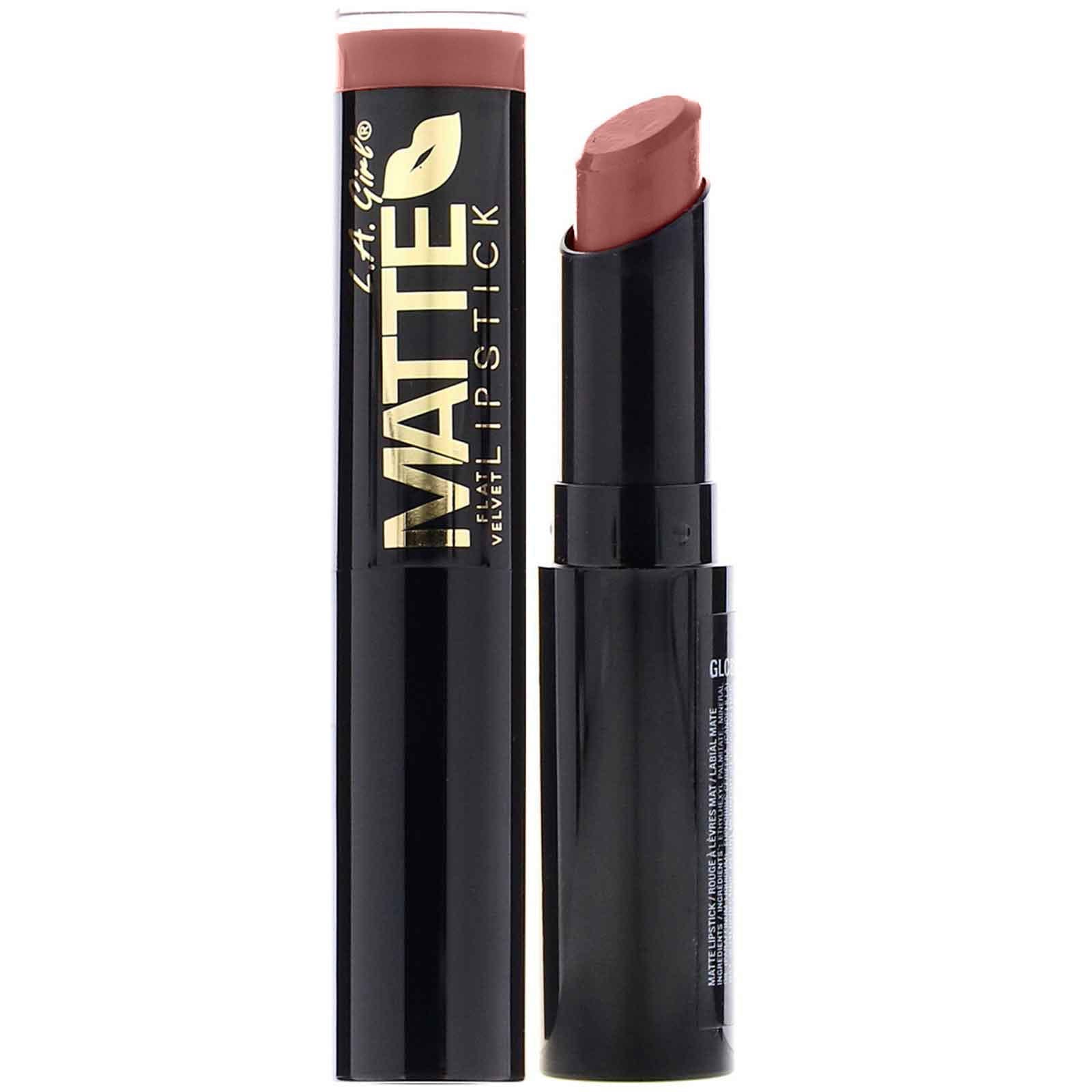 L.A. Girl, Lápiz de labios aterciopelado de acabado liso mate, Abrazos, 3 g (0,10 oz)