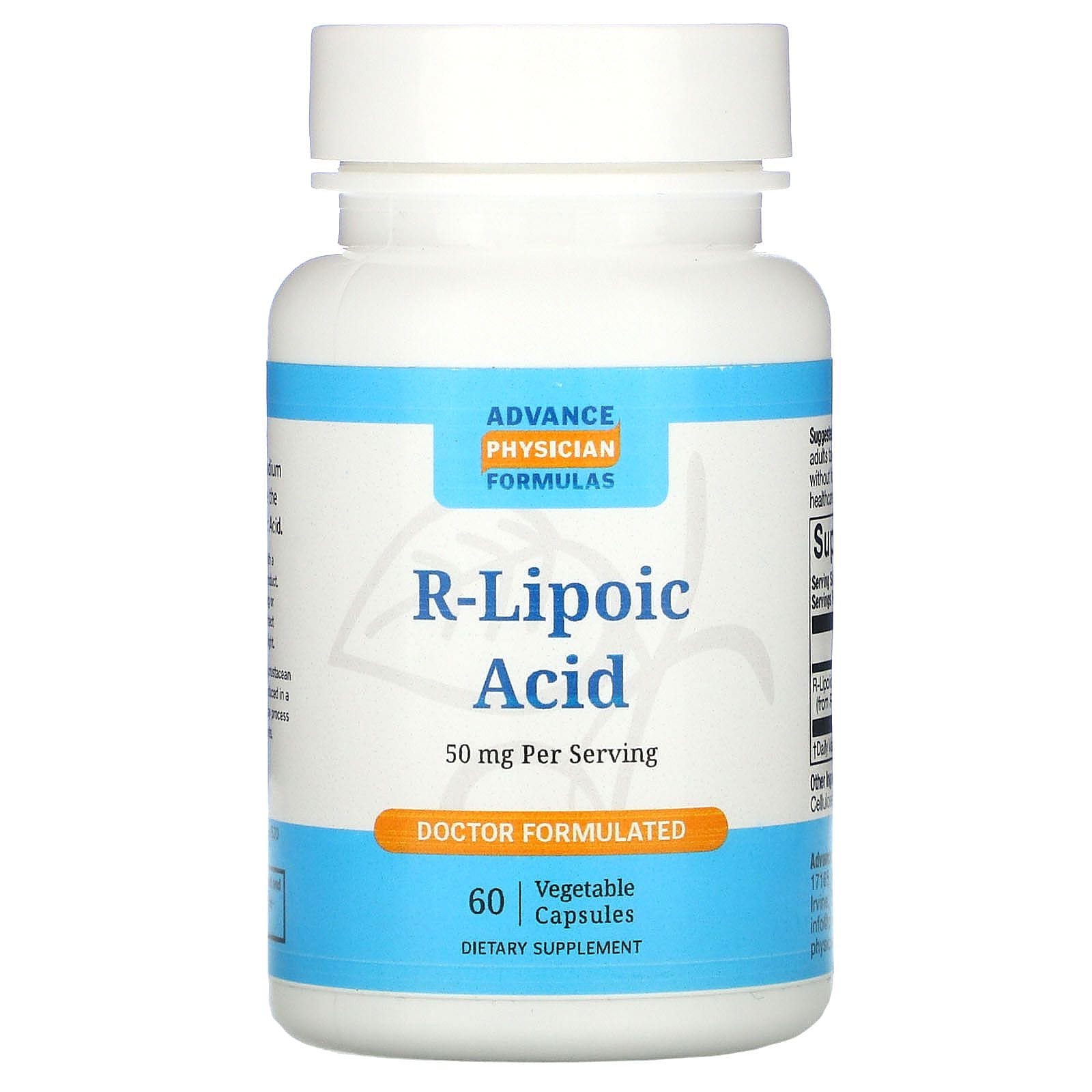 Advance Physician Formulas, Ácido R-Lipoico, 50 mg, 60 Cápsulas