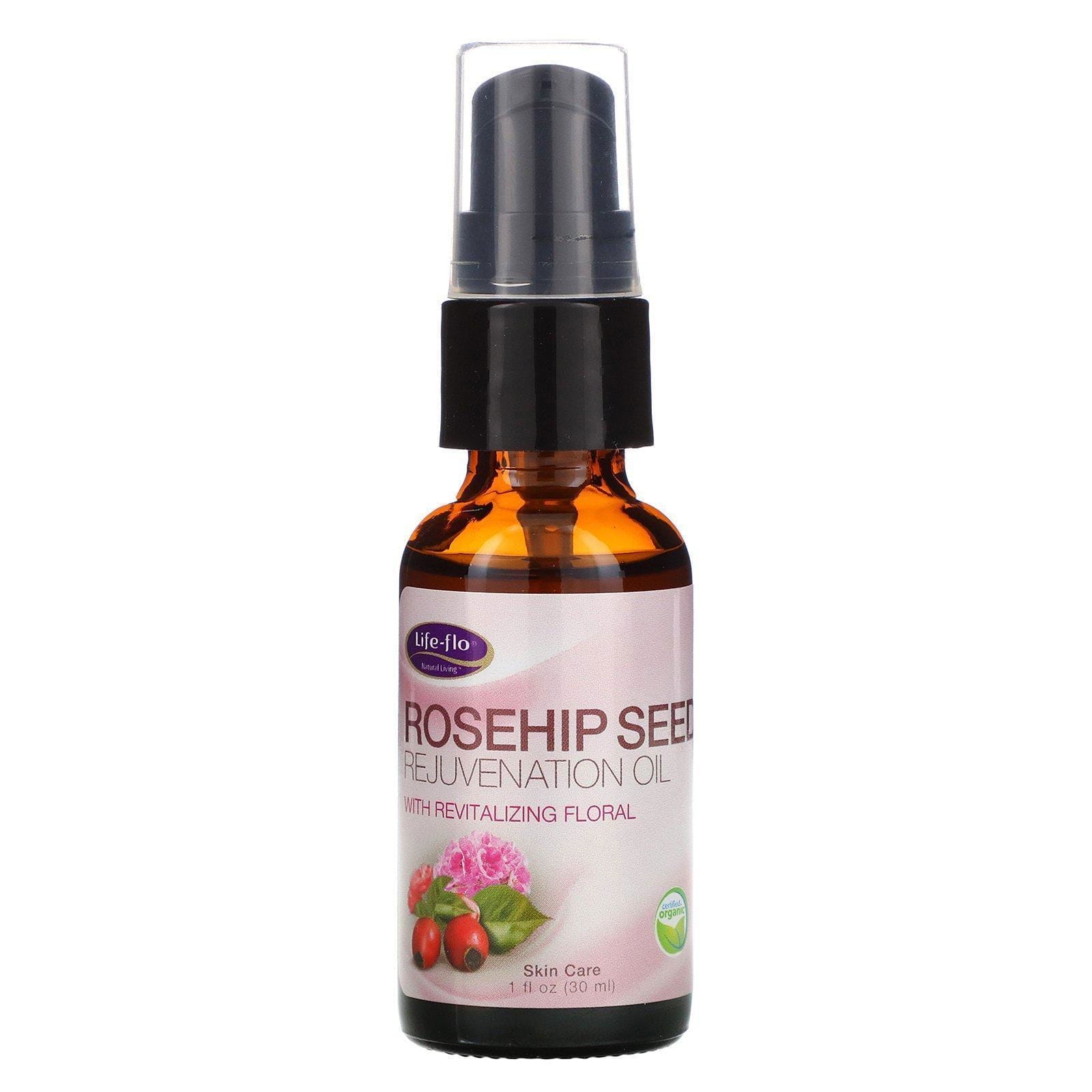 Life-flo, Aceite rejuvenecedor de semillas de escaramujo con flora revitalizante, 1 fl oz (30 ml)