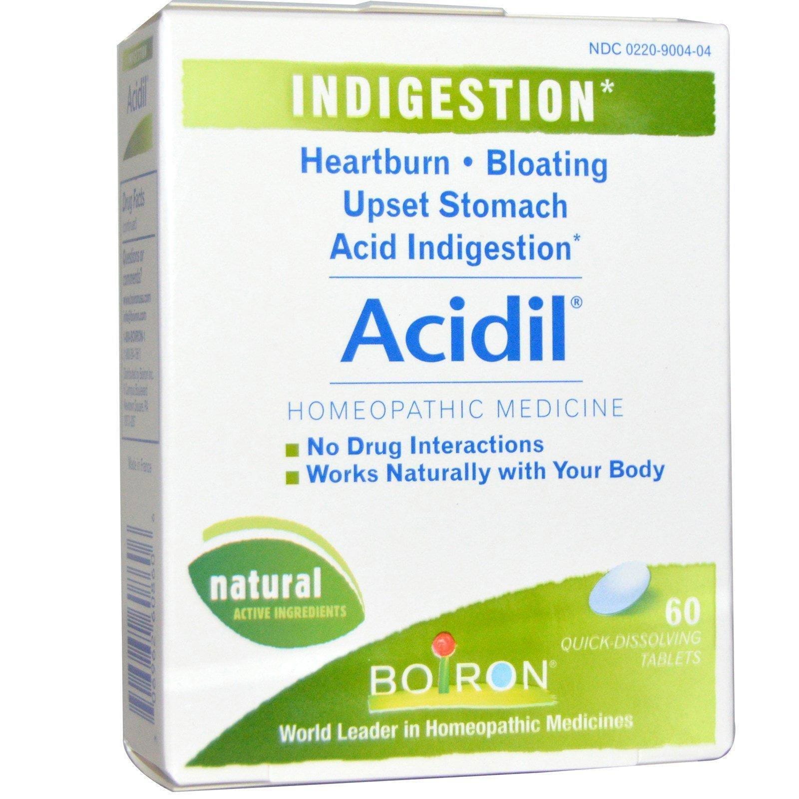 Boiron, Acidil, indigestion, 60 tabletas de rápida disolución
