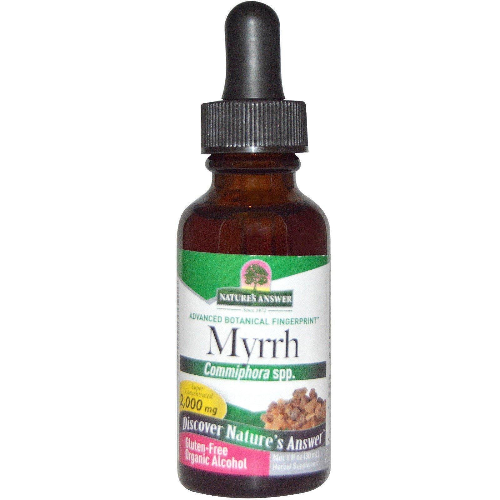 Nature's Answer, Mirra, alcohol orgánico, 2000 mg, 1 oz líquida (30 ml)