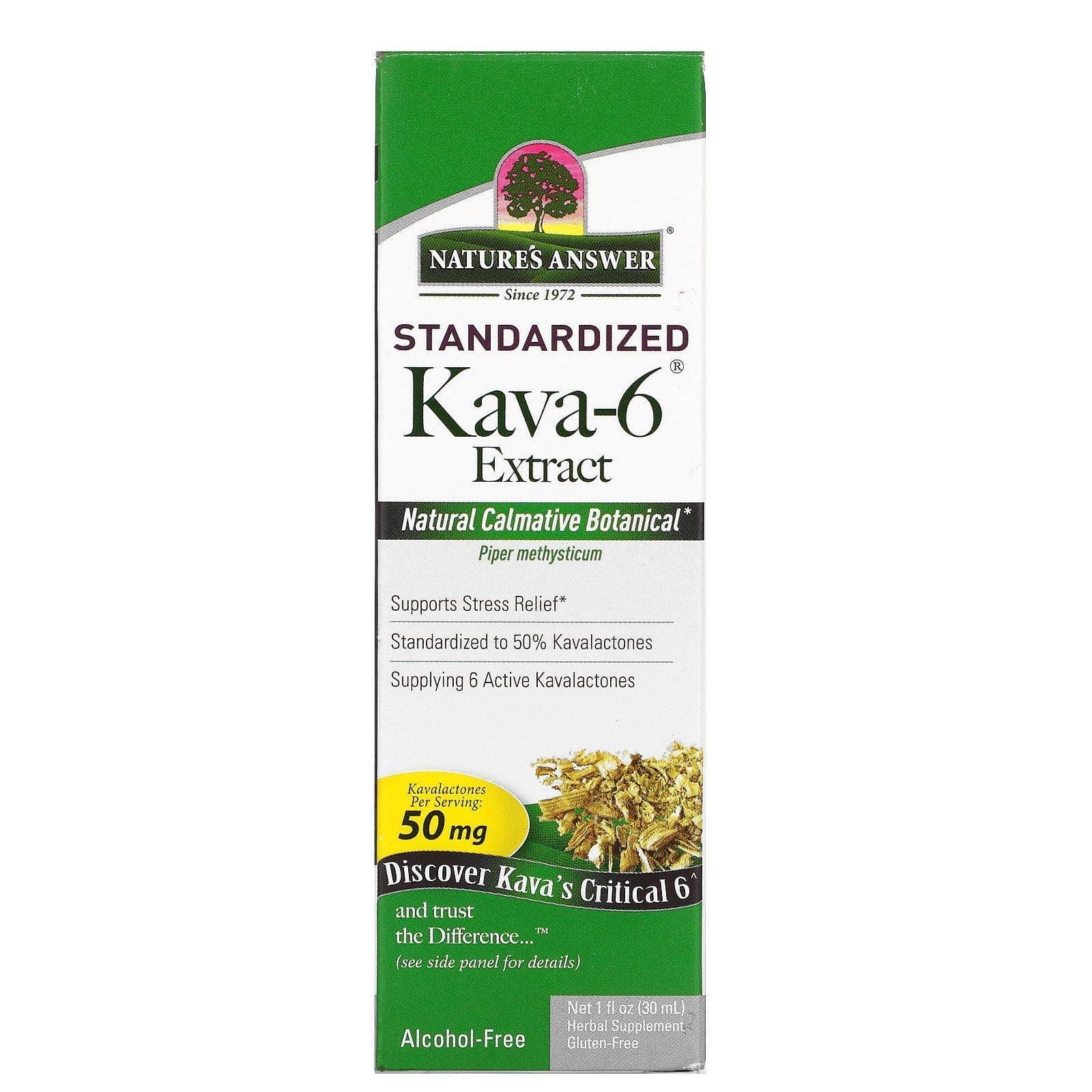 Nature's Answer, Kava-6, extracto sin alcohol, 1 fl oz (30 ml)