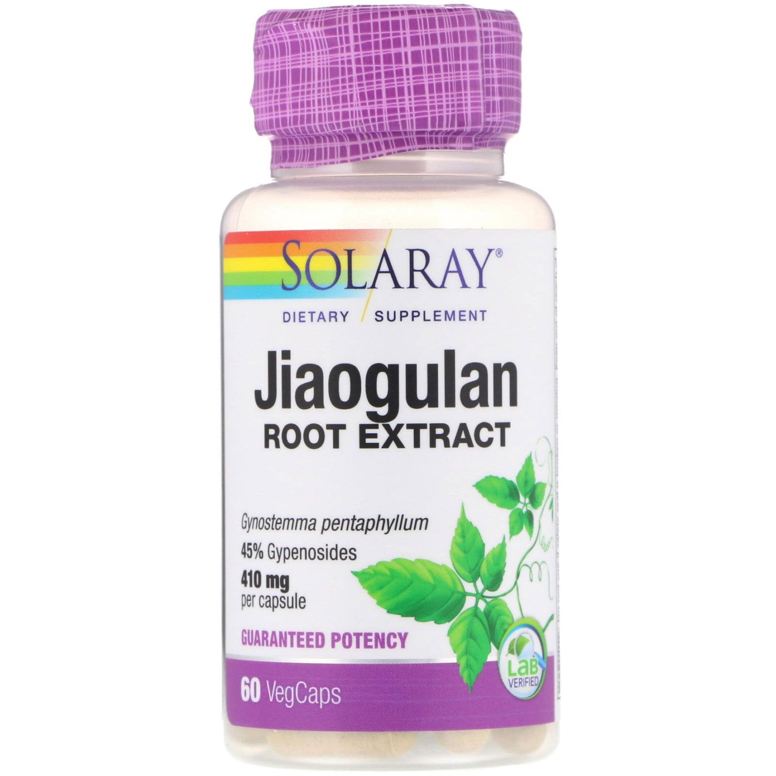 Solaray, Extracto de raíz de yiaogulan, 410 mg, 60 cápsulas vegetarianas