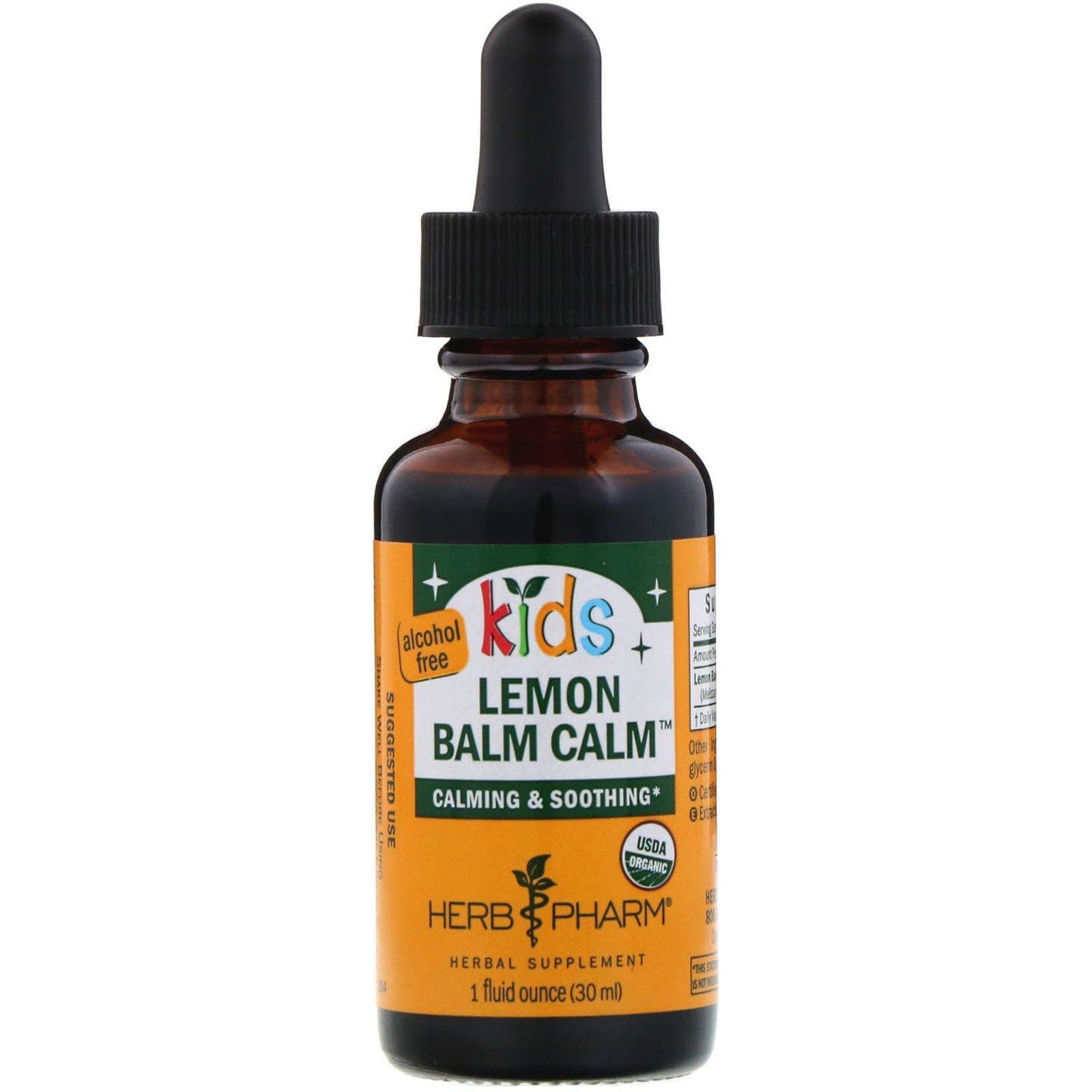 Herb Pharm, Kids, Bálsamo orgánico relajante de limón, sin alcohol, 30 ml (1 fl oz)