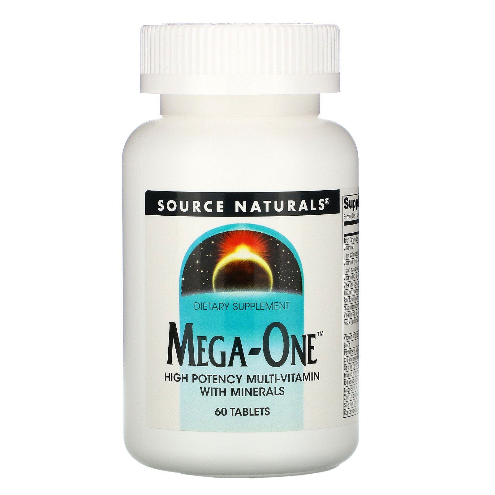 Source Naturals, Mega-One, High Potency Multi-Vitamin with Minerals (Multivitaminico y Minerales), 60 Tabletas