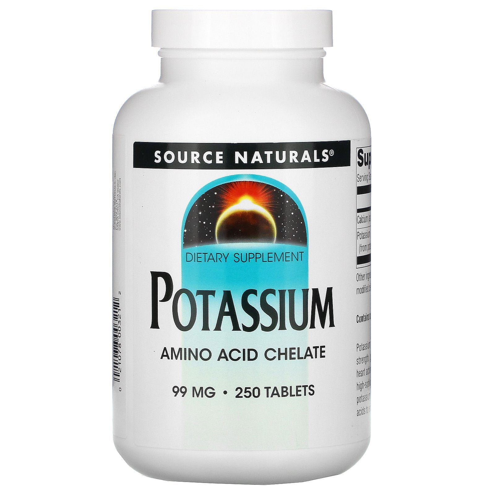 Source Naturals, Potasio, 99 mg, 250 comprimidos