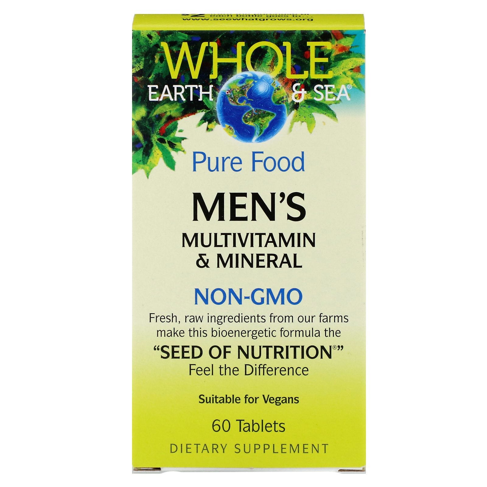 Natural Factors, Whole Earth & Sea, Multivitaminas y minerales para hombres, 60 tabletas