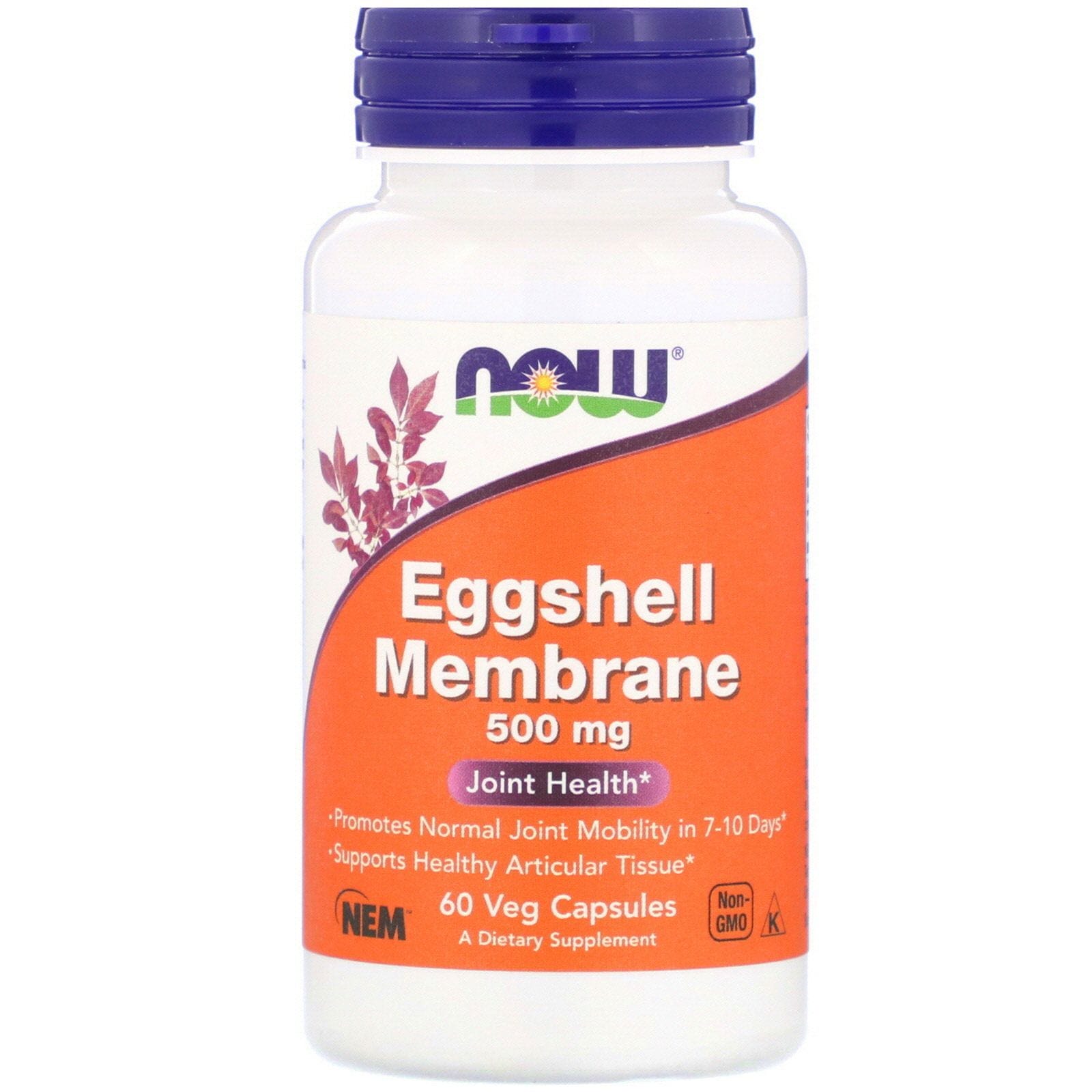 Now Foods, Membrana de cáscara de huevo, 500 mg, 60 cápsulas vegetarianas