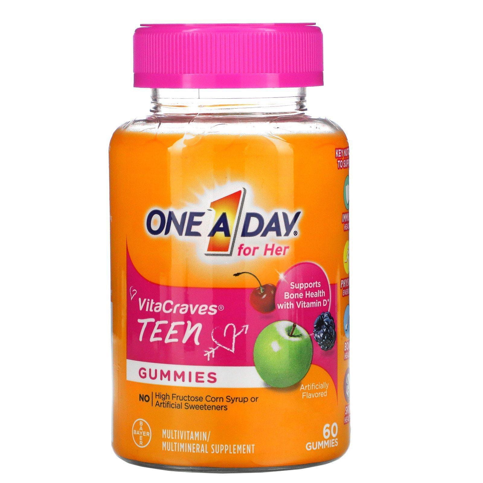 One-A-Day, Una al día para ellas, tentación vitamina, multivitamínico para adolescentes, 60 gomitas