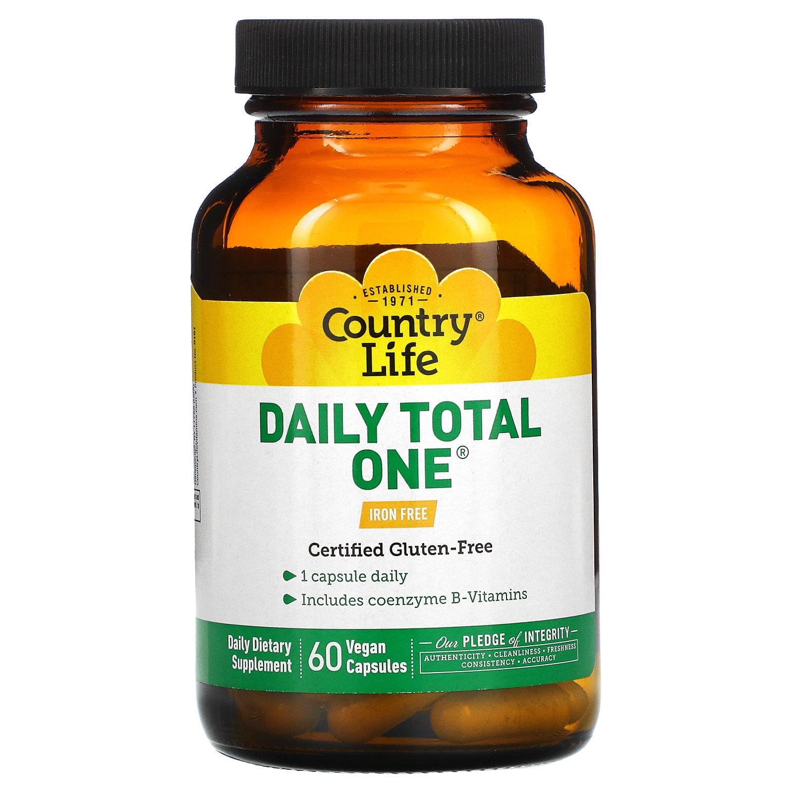 Country Life, Daily Total One, Sin Hierro, 60 Cápsulas Vegetarianas